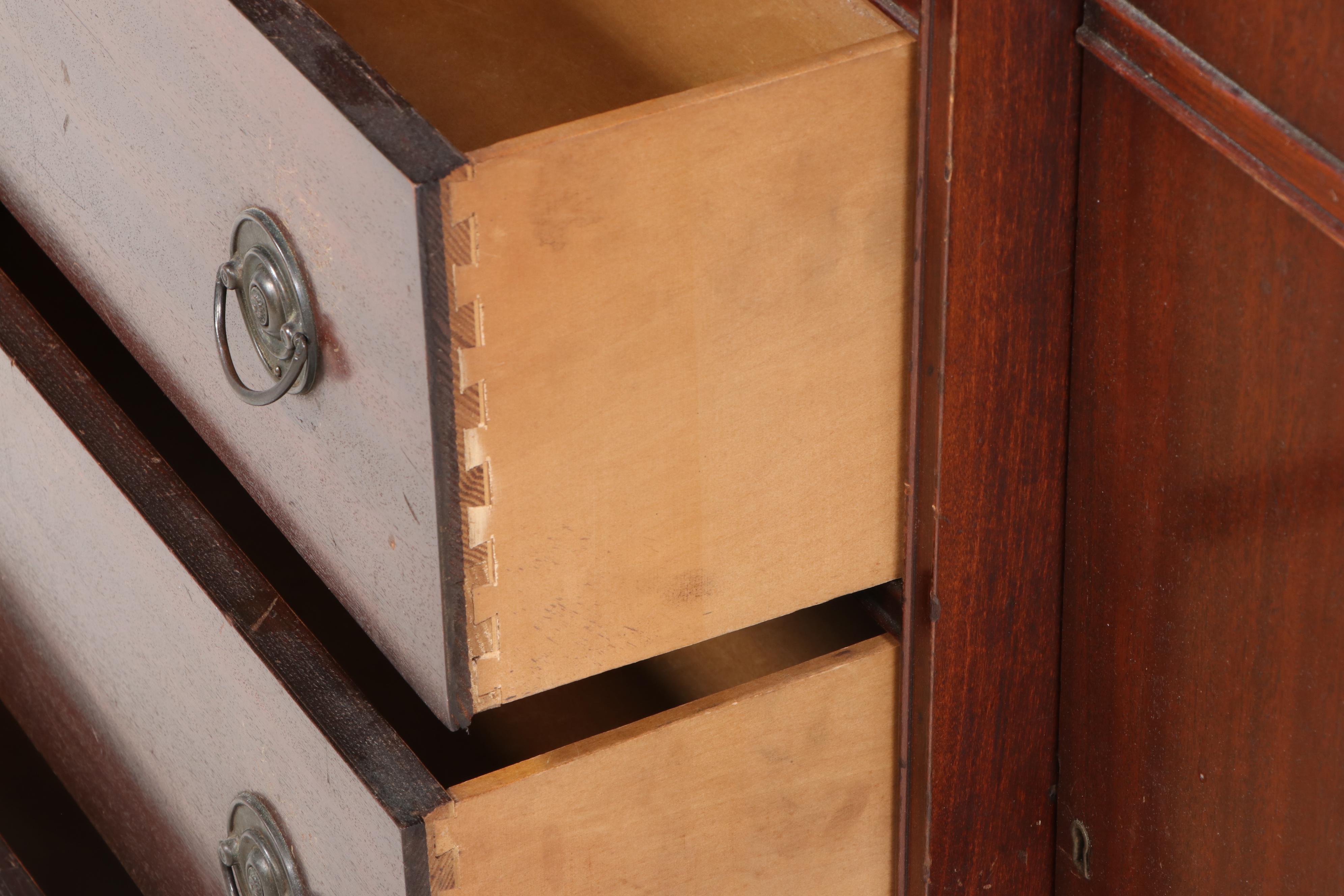 Maddox Federal Style Mahogany Breakfront Secretary Bookcase