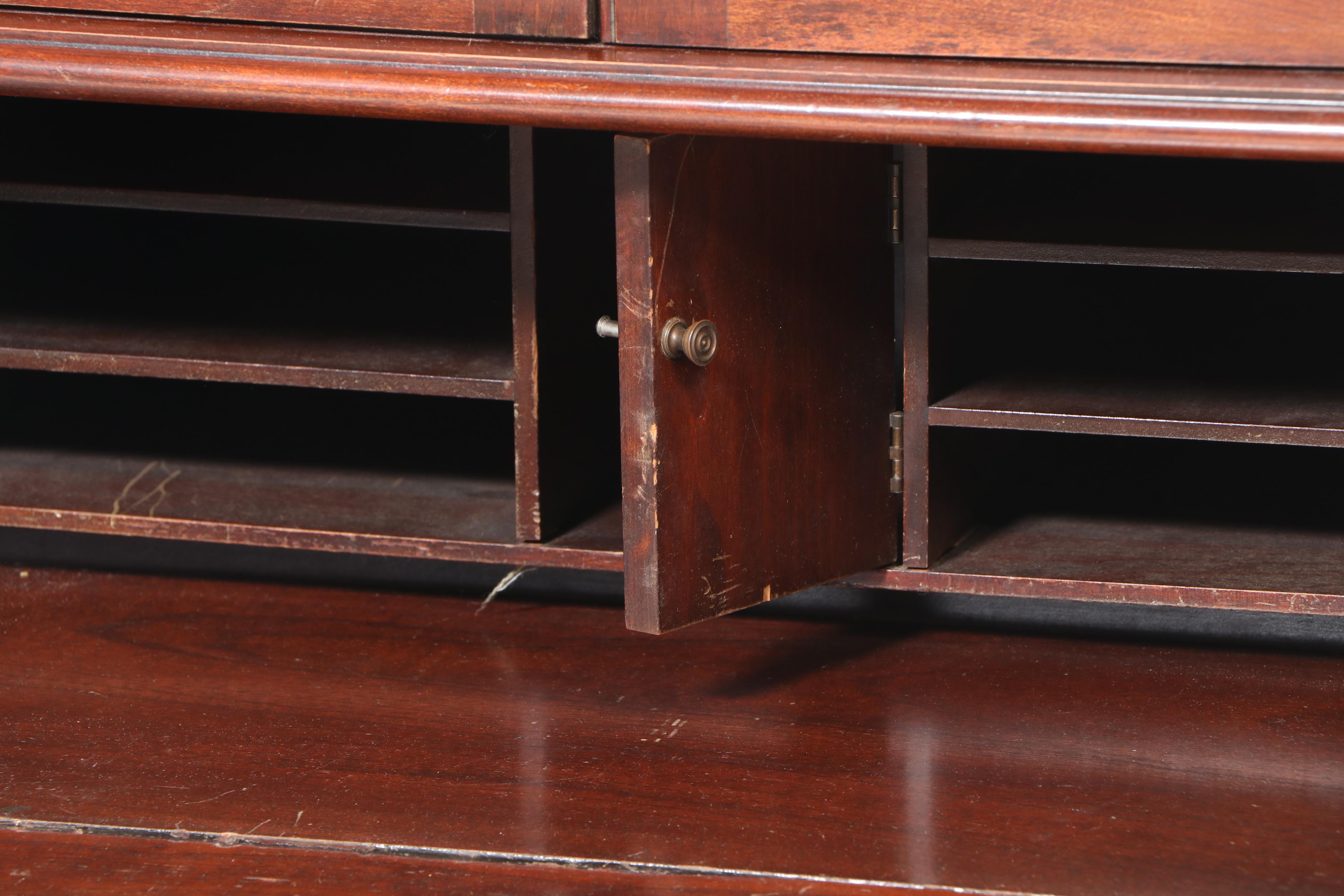 Maddox Federal Style Mahogany Breakfront Secretary Bookcase