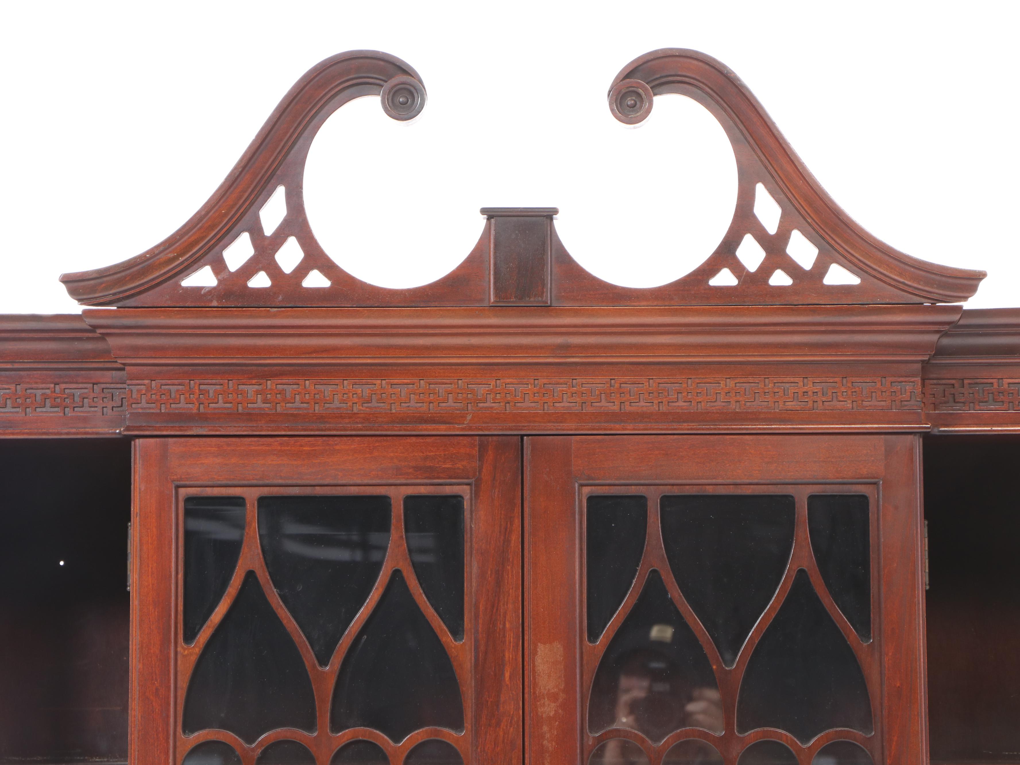 Maddox Federal Style Mahogany Breakfront Secretary Bookcase