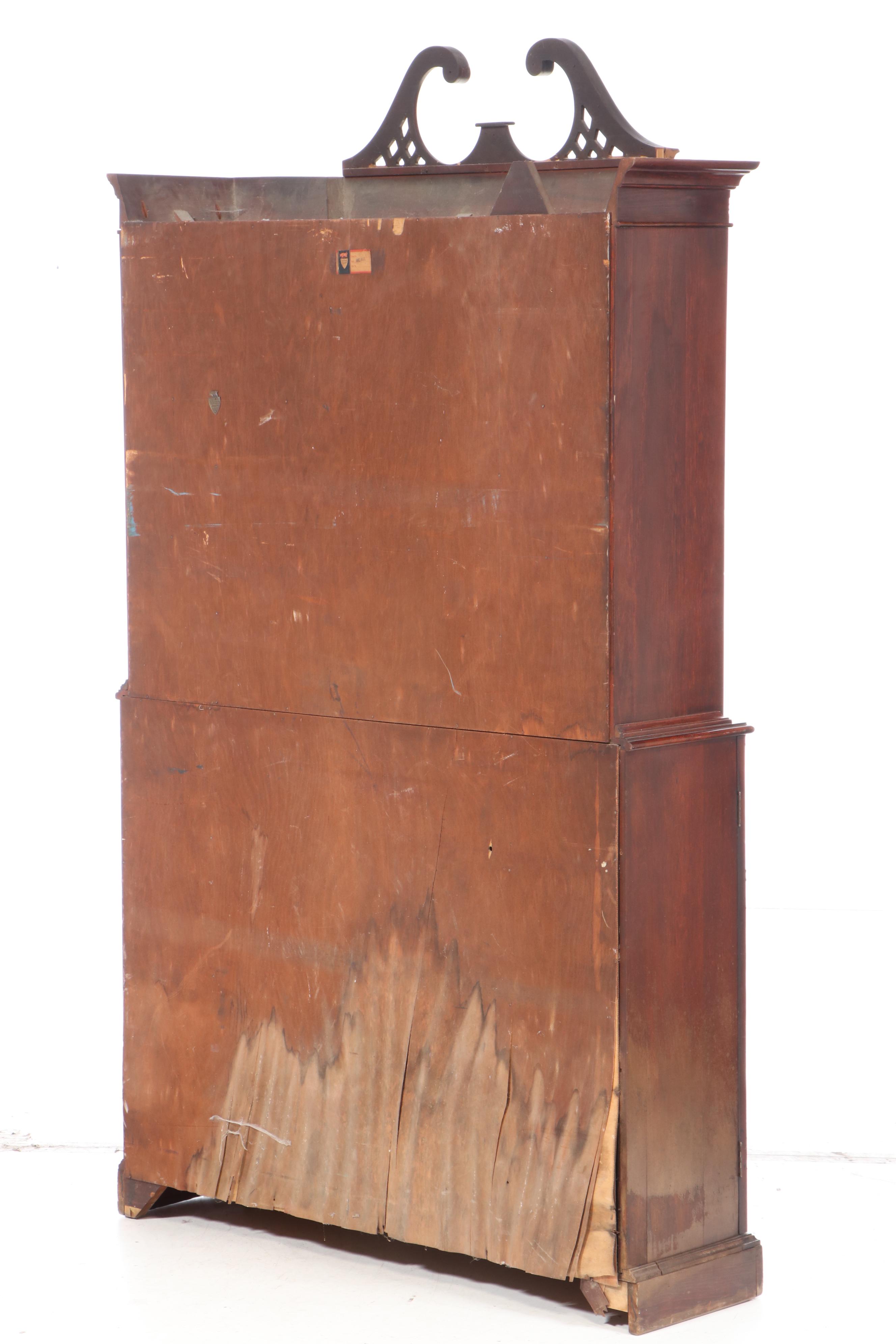 Maddox Federal Style Mahogany Breakfront Secretary Bookcase