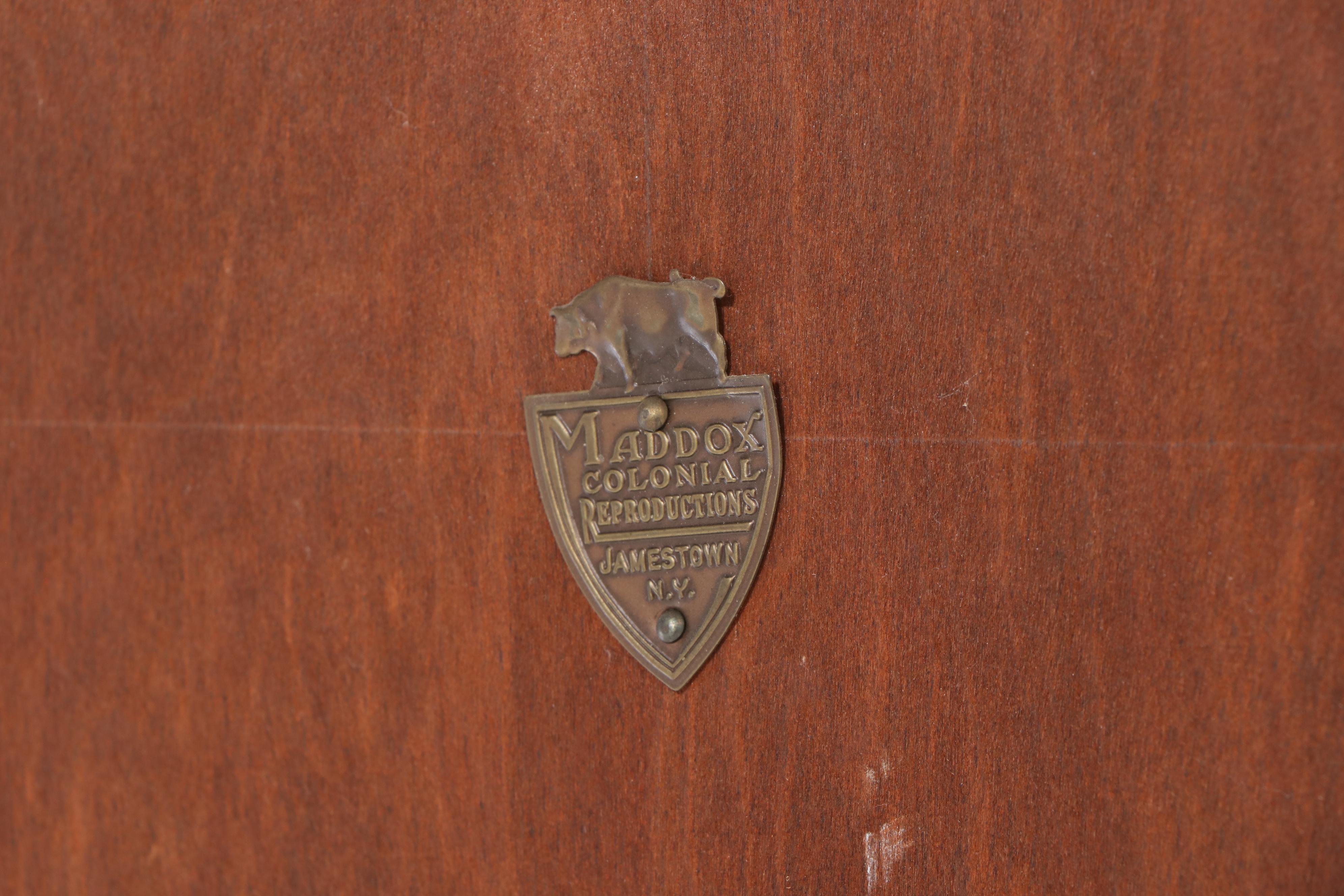 Maddox Federal Style Mahogany Breakfront Secretary Bookcase