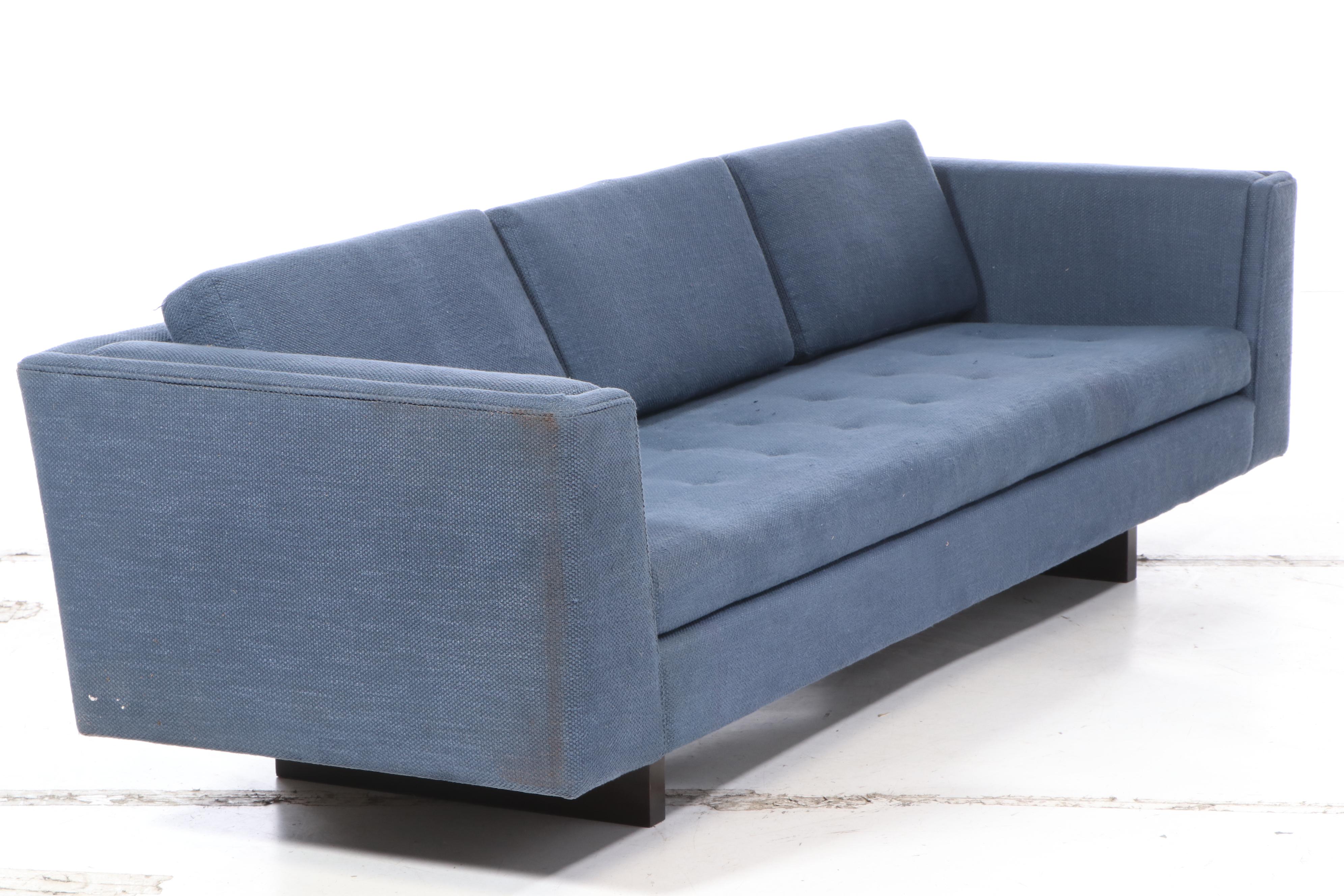 Mid Century Modern Style Sofa with Floating Base in the Style of Edward Wormley