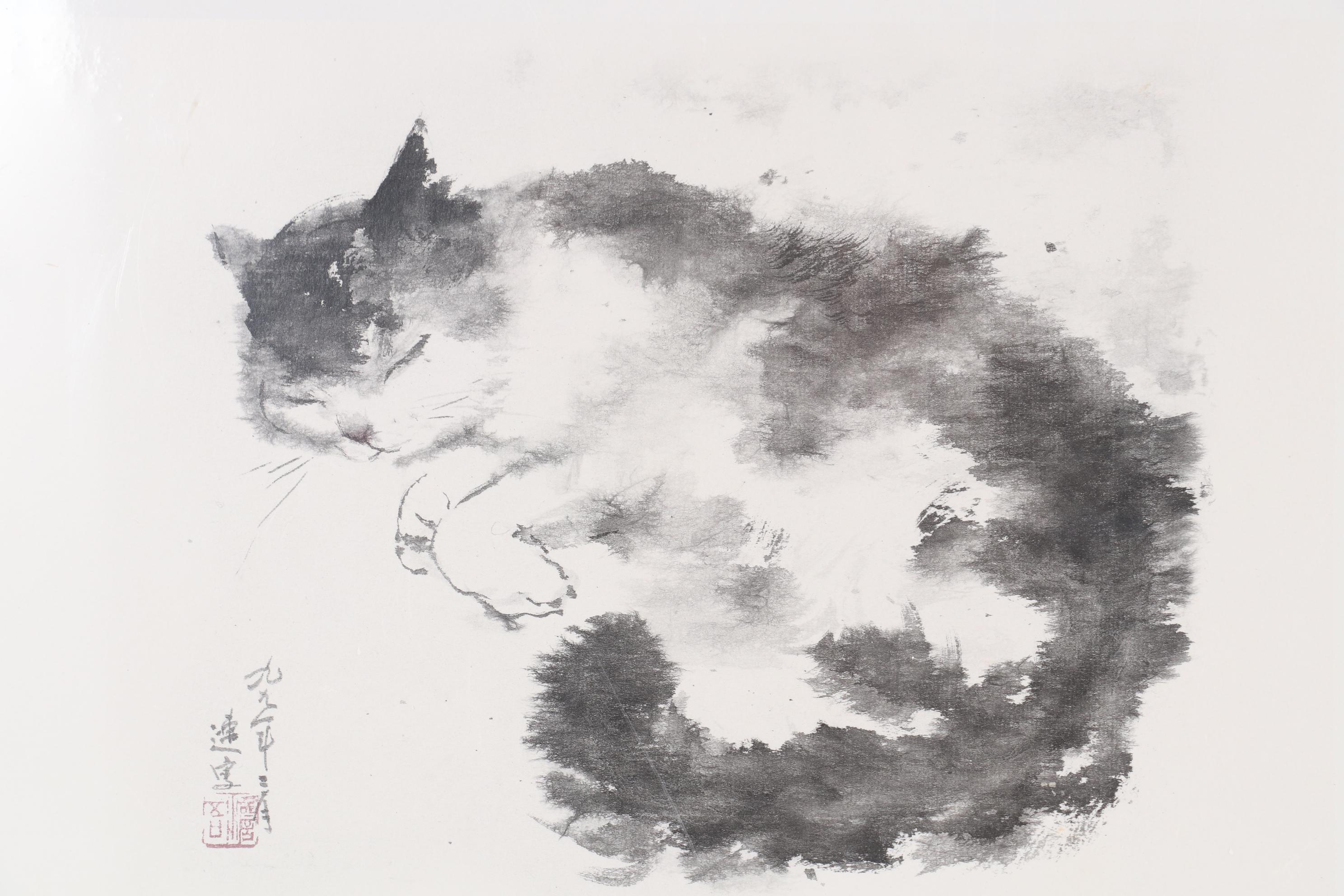 Offset Lithographs after Dehong Chen including "Oriental Cat II," 2010