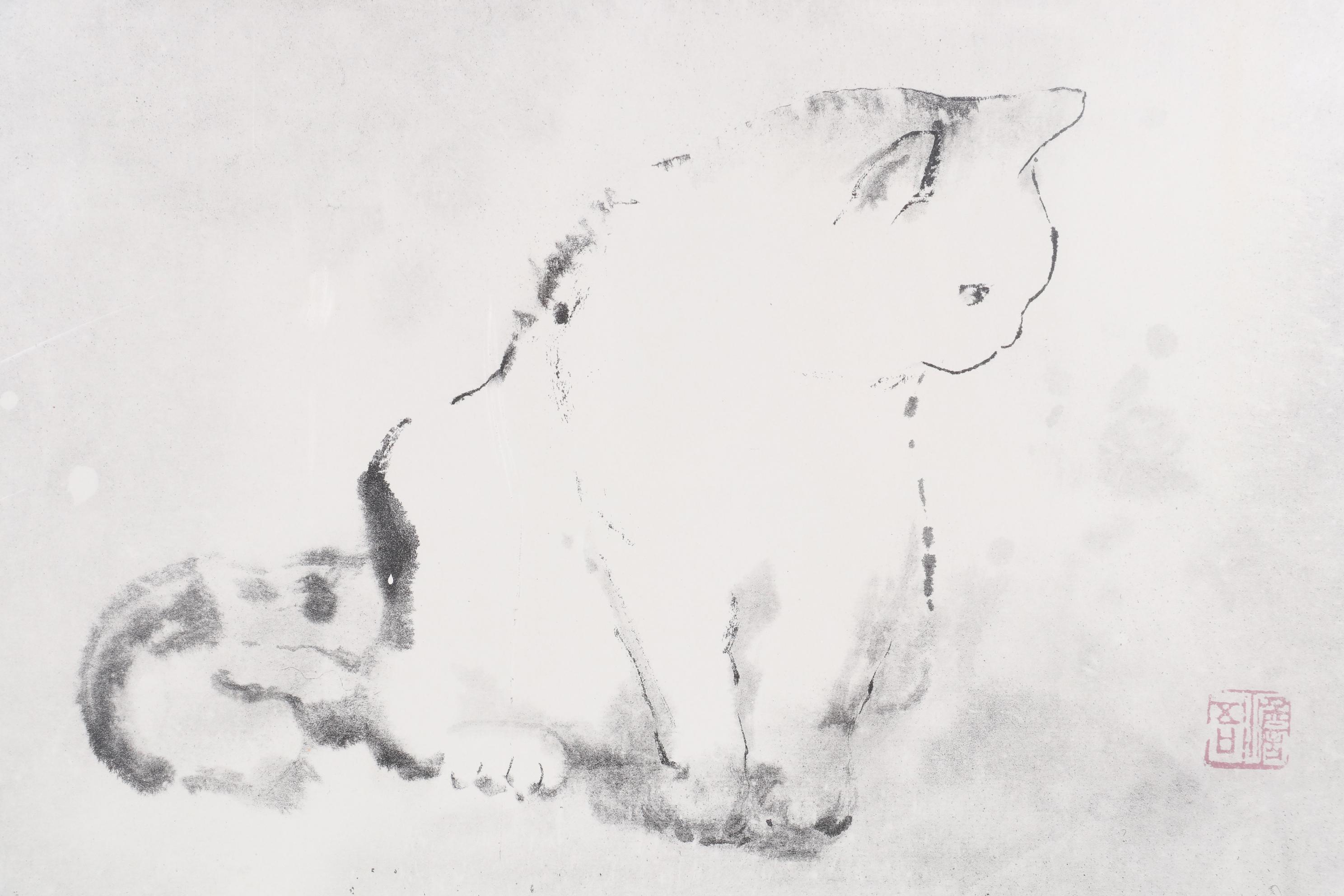 Offset Lithographs after Dehong Chen including "Oriental Cat II," 2010