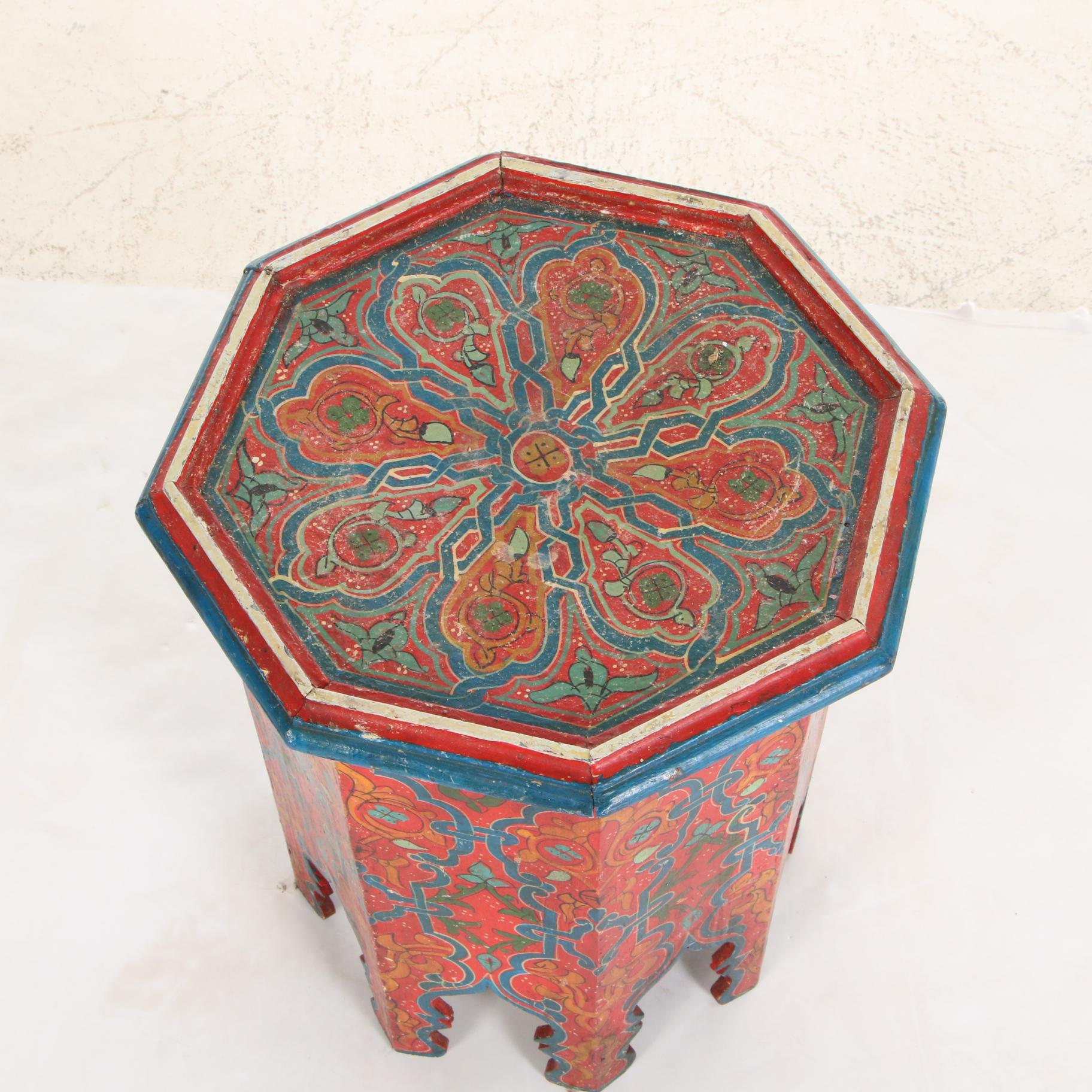 Hand-Painted Wood Tabouret