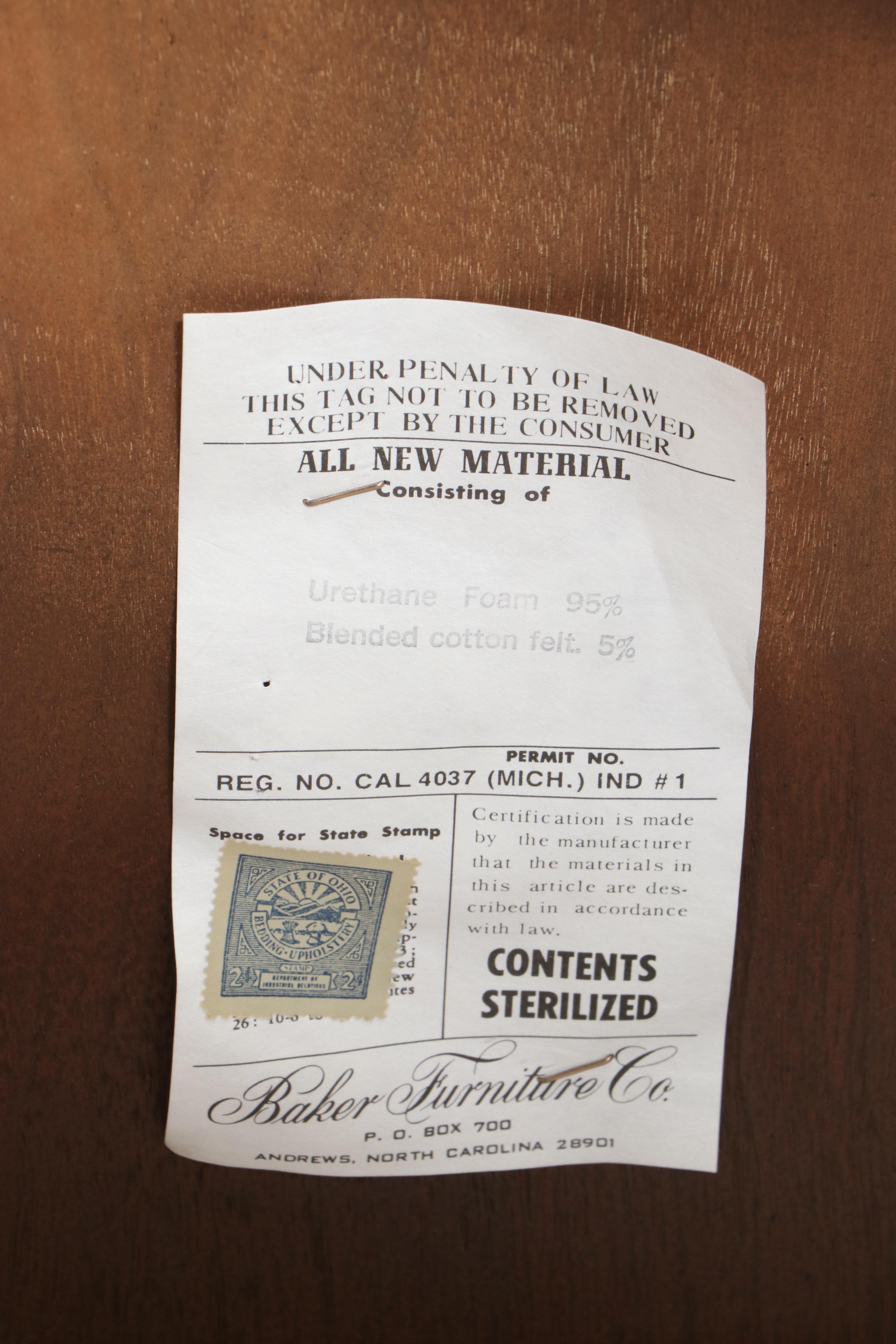 Set of Baker Chinese Inspired Walnut Dining Chairs with Cushions