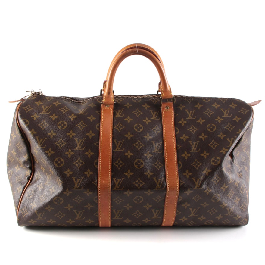 Louis Vuitton Keepall 50 Duffle Bag in Monogram Canvas