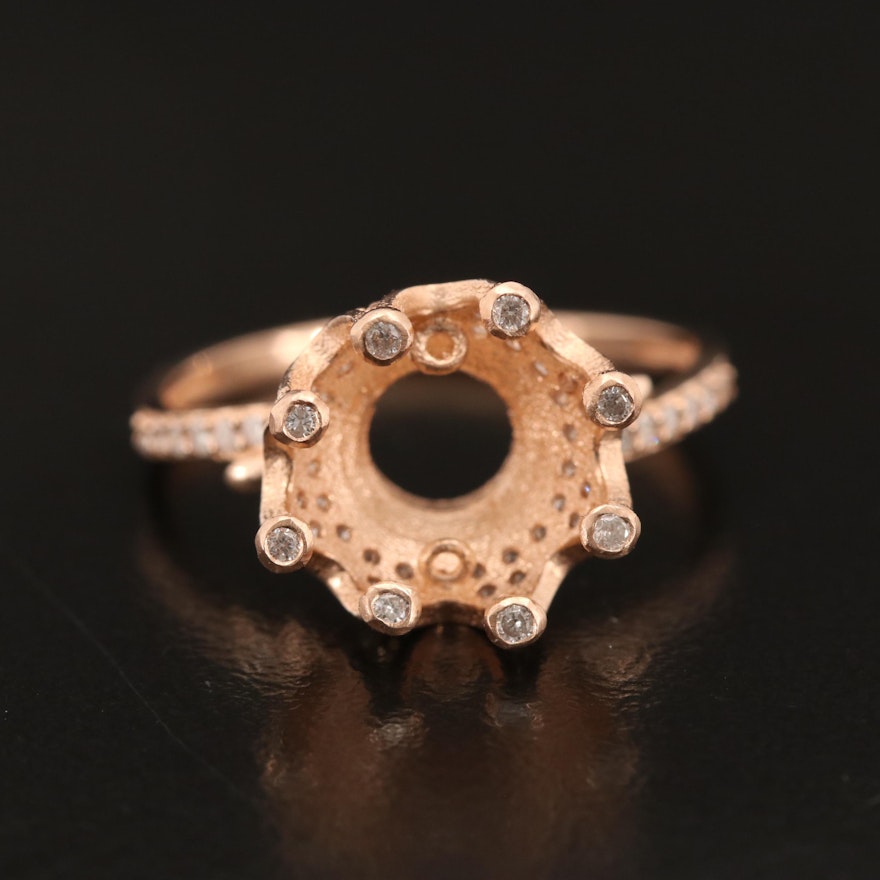 14K Crown Semi-Mount Diamond Ring