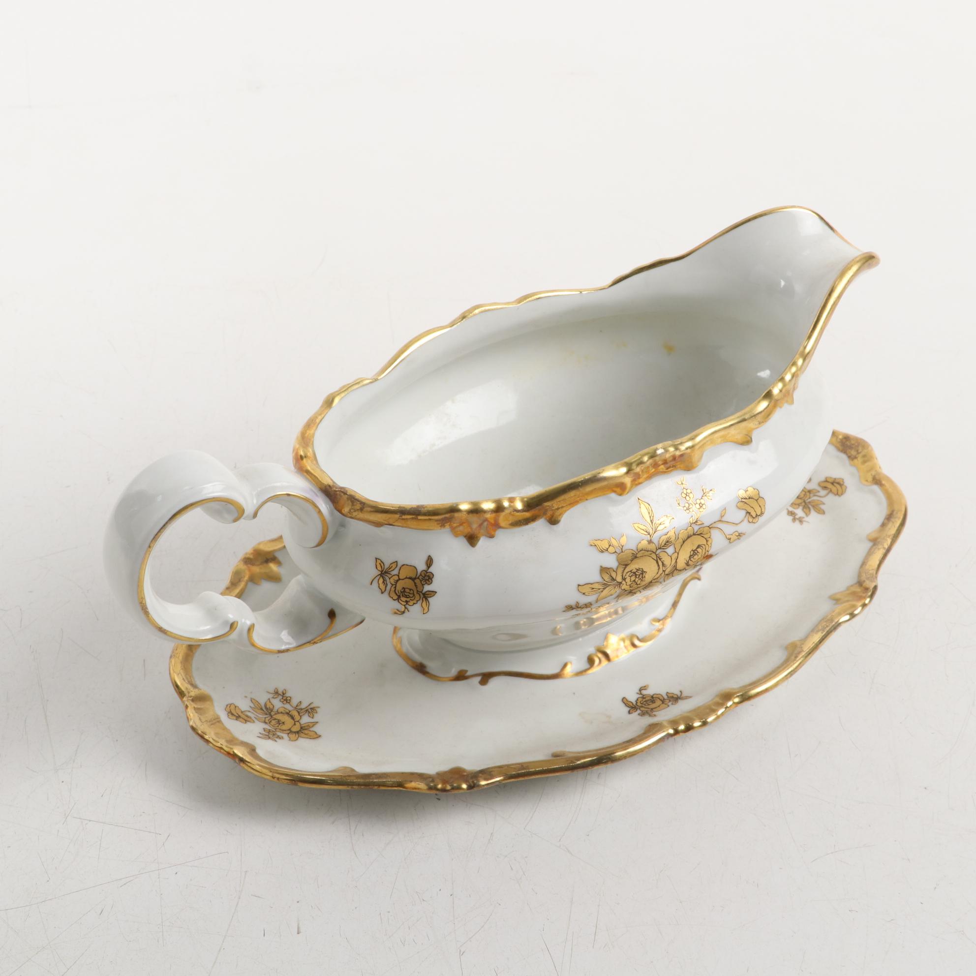 Weimar "Katharina" Porcelain Serveware and Porcelain Rose Table Décor