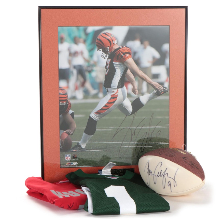 NFL Kickers Mike Nugent, Doug Pelfrey, and Shayne Graham Signed Items