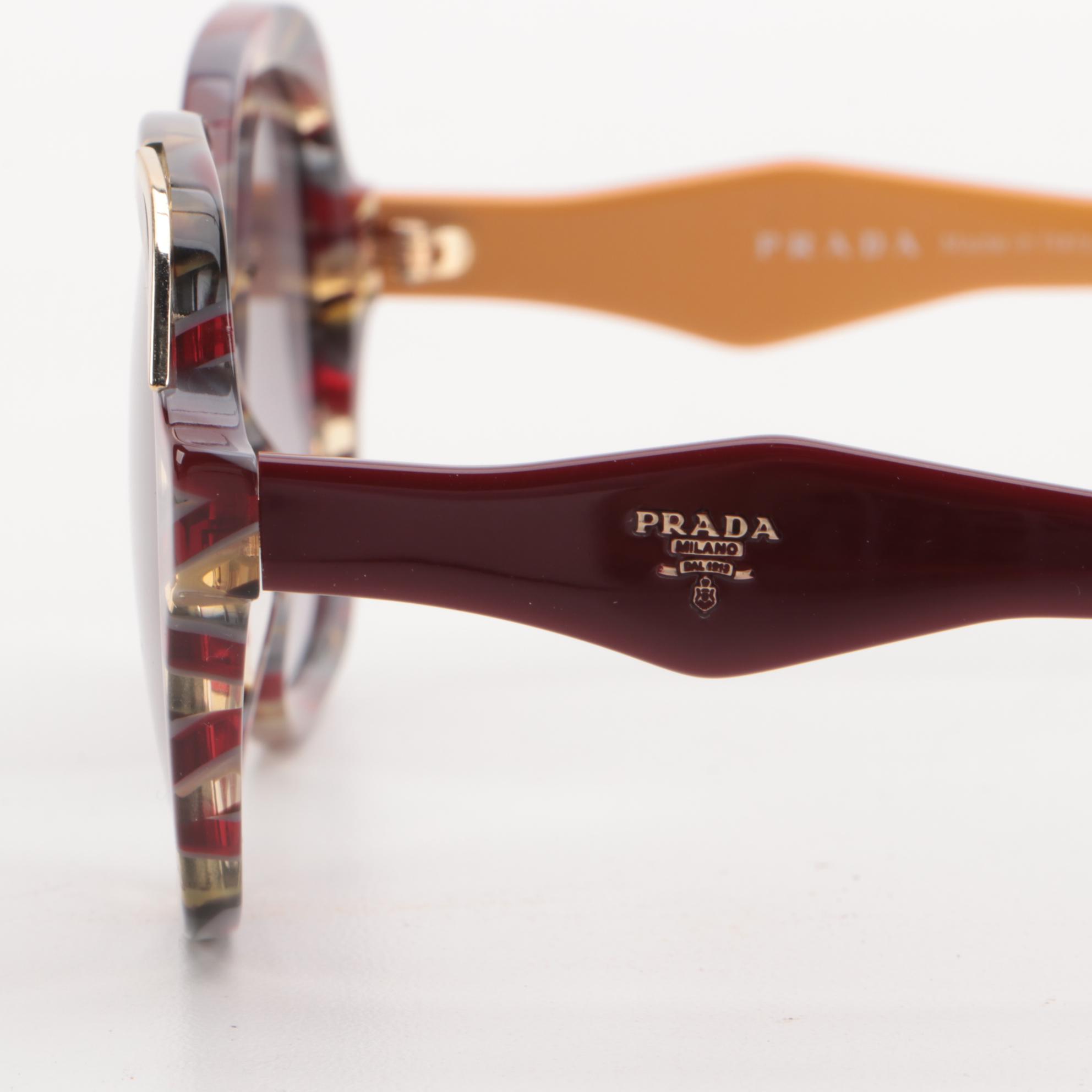Prada SPR 06U Havana Avio Round Sunglasses