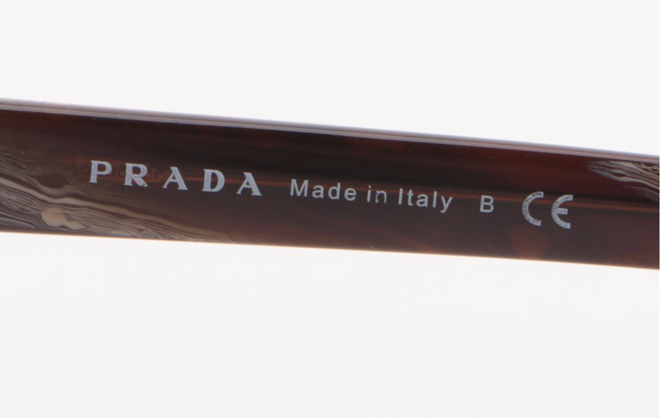 Prada SPR09U Brown Marble Pilot Sunglasses