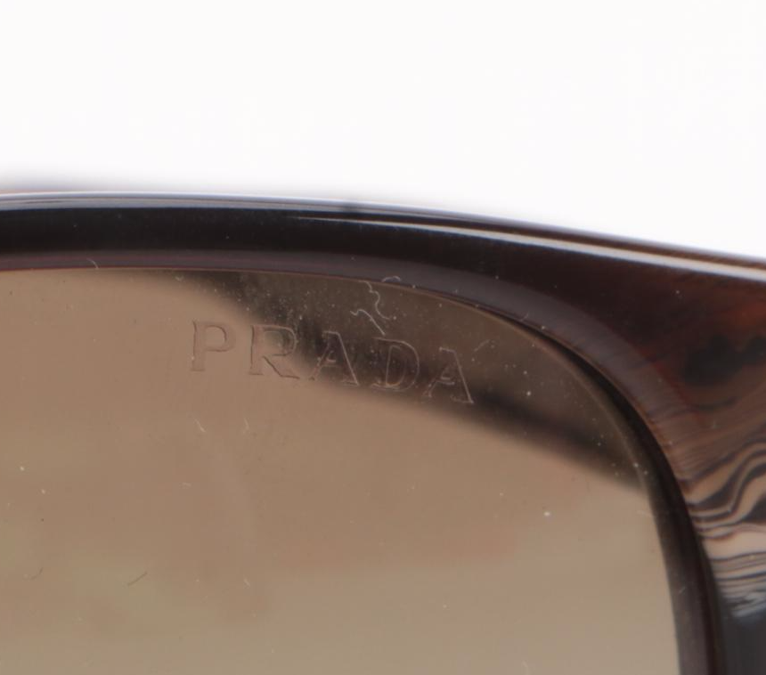 Prada SPR09U Brown Marble Pilot Sunglasses