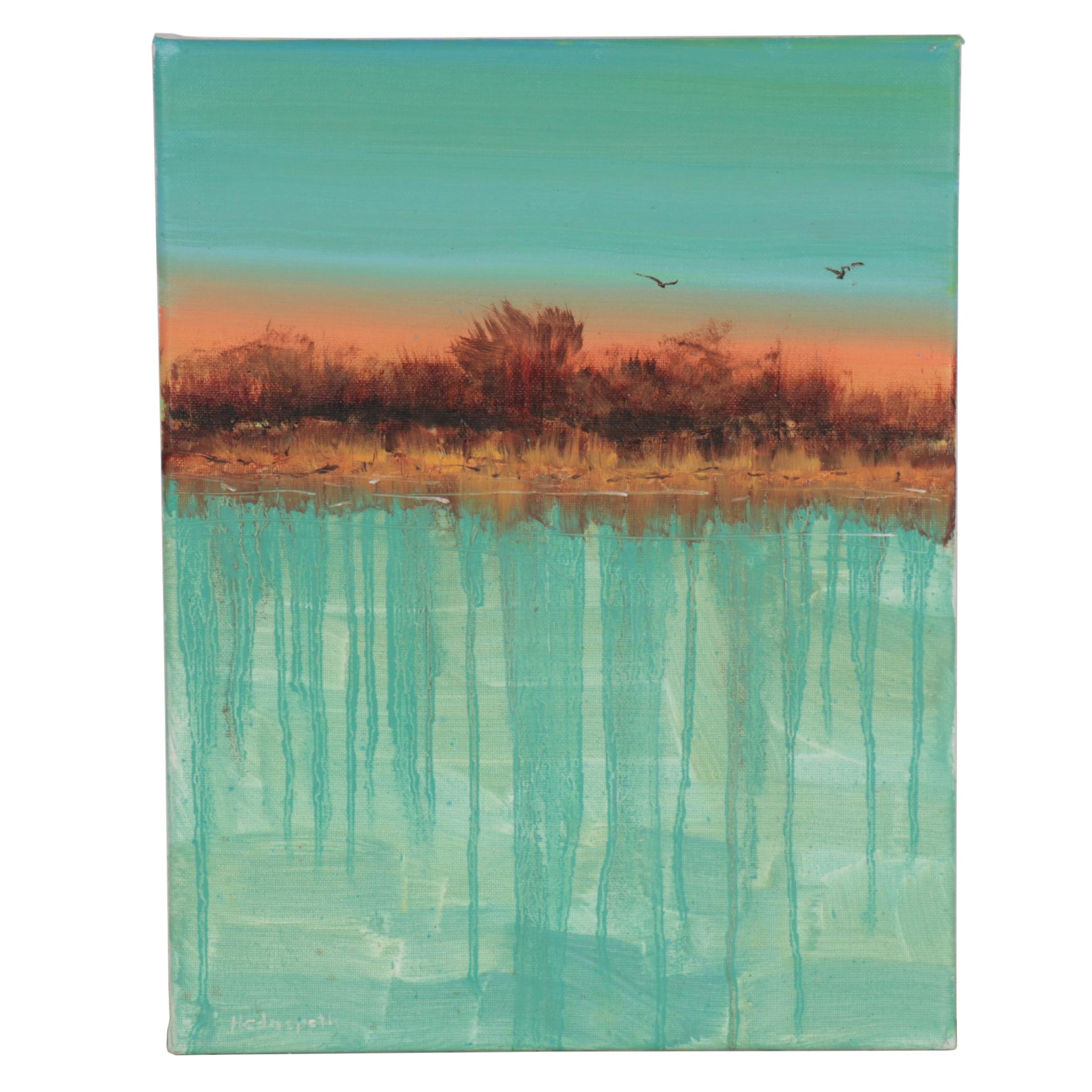 Stephen Hedgepeth Oil Painting "Sunset Lake"