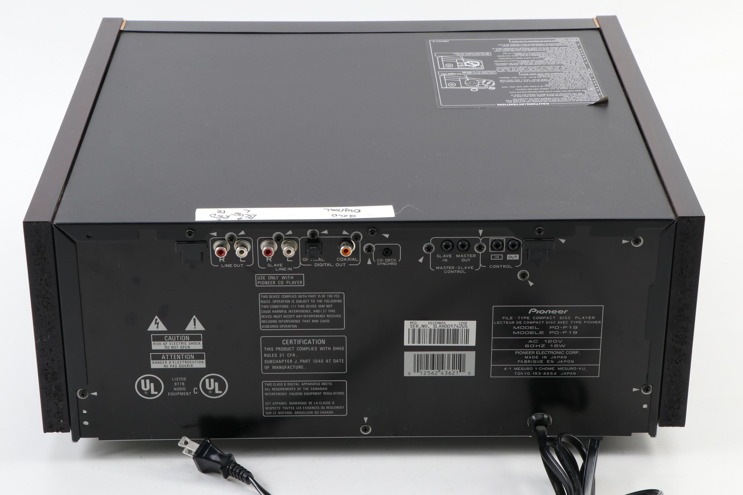 Pioneer PD-F19 File-Type 300 Disc CD Player, 1998