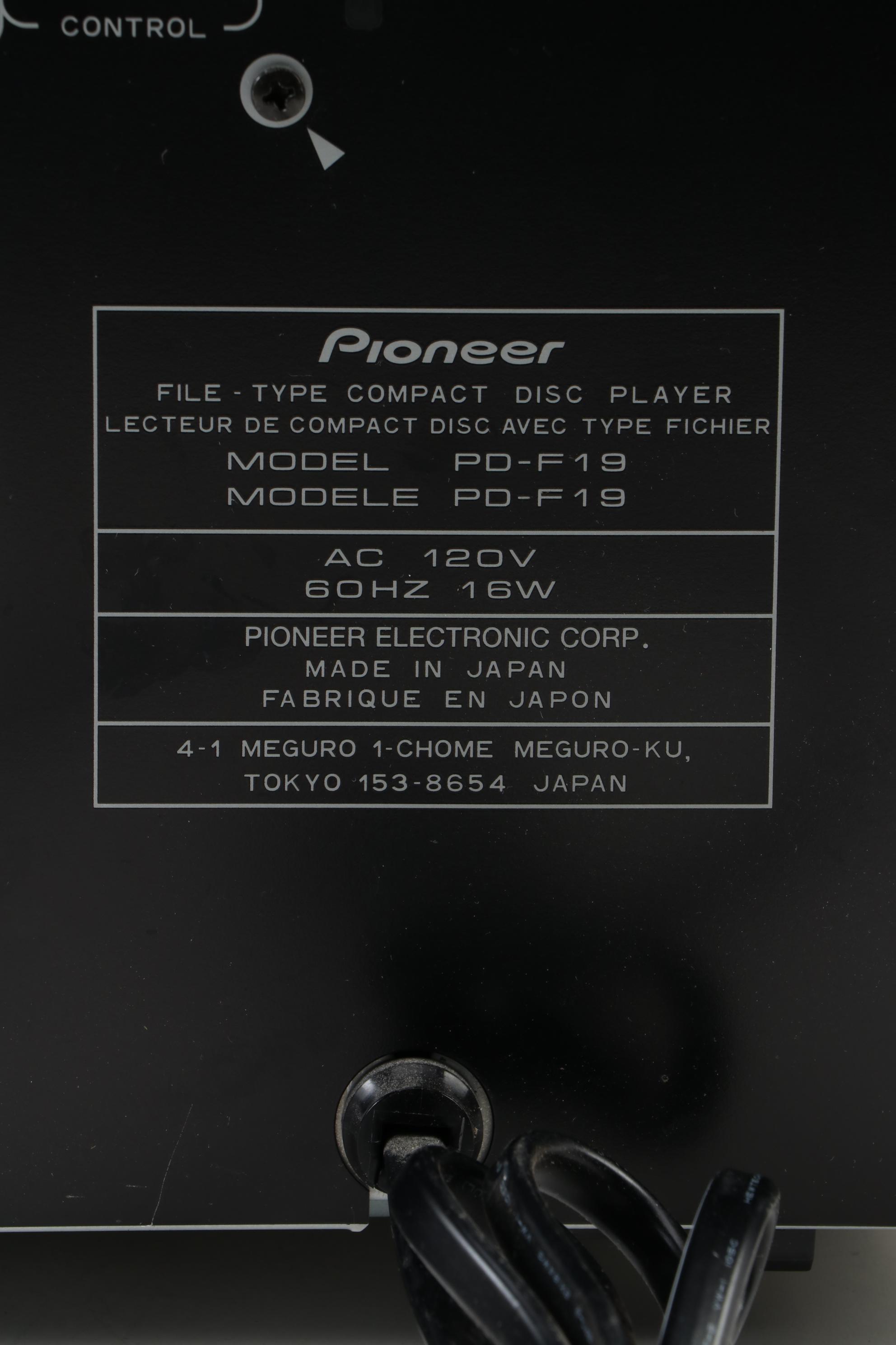 Pioneer PD-F19 File-Type 300 Disc CD Player, 1998
