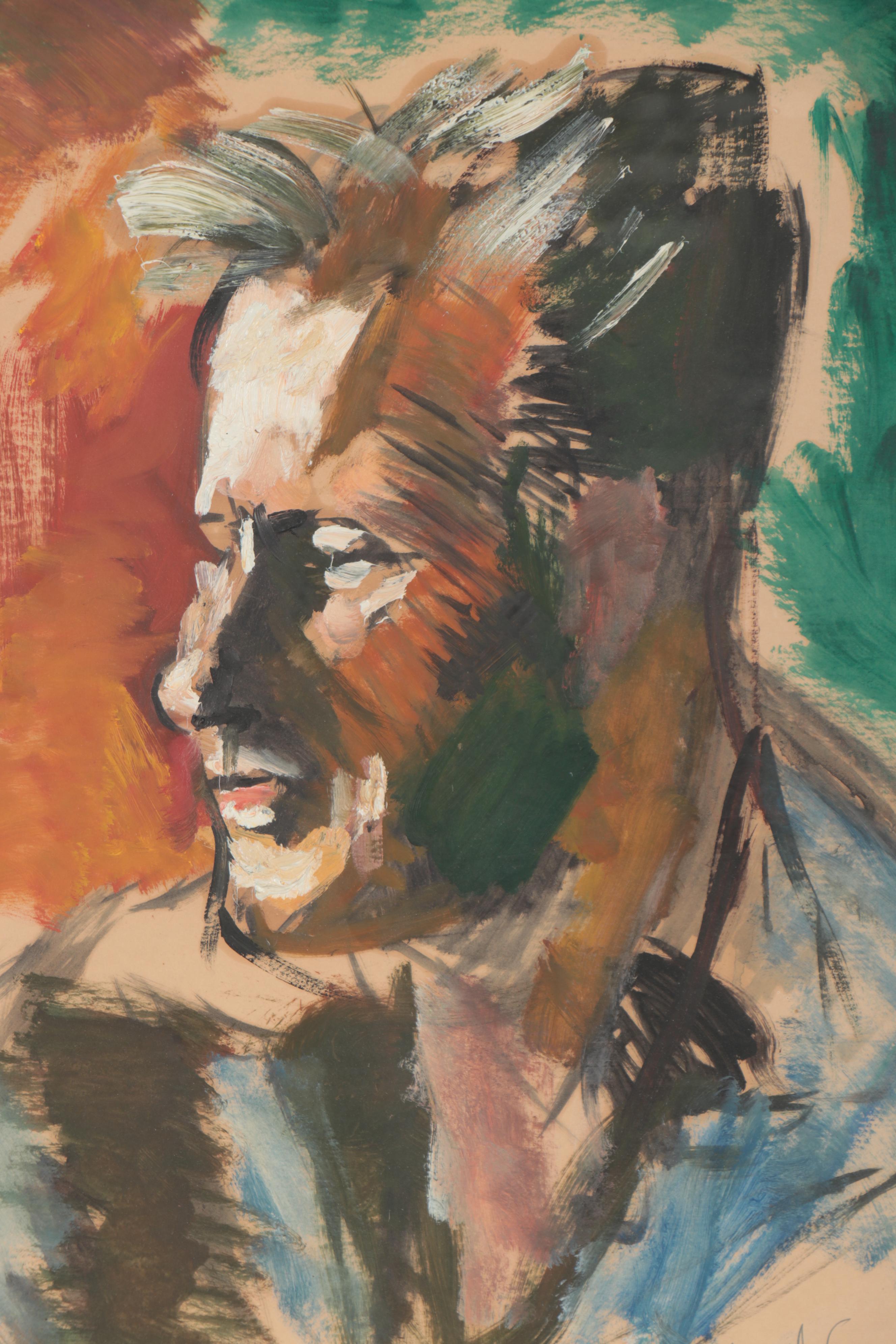 Edward Fern Portrait Oil Painting, 1953