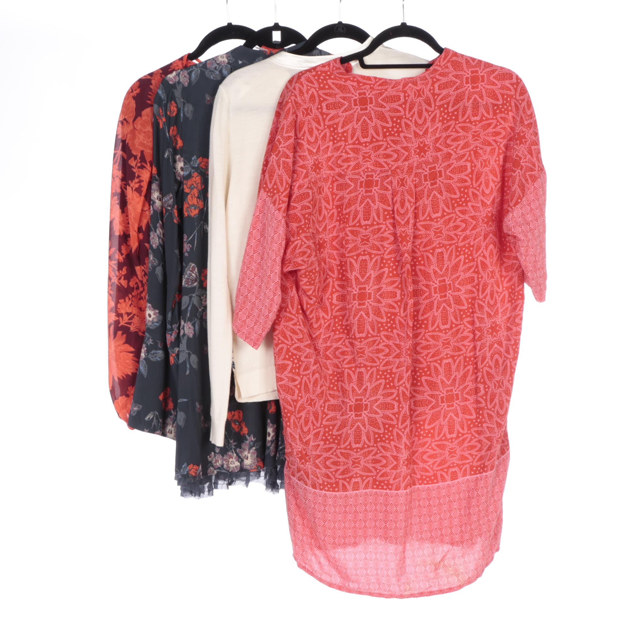 Tory Burch Sweater, Free People Smocked Dress with Whistles Blouse and Dress