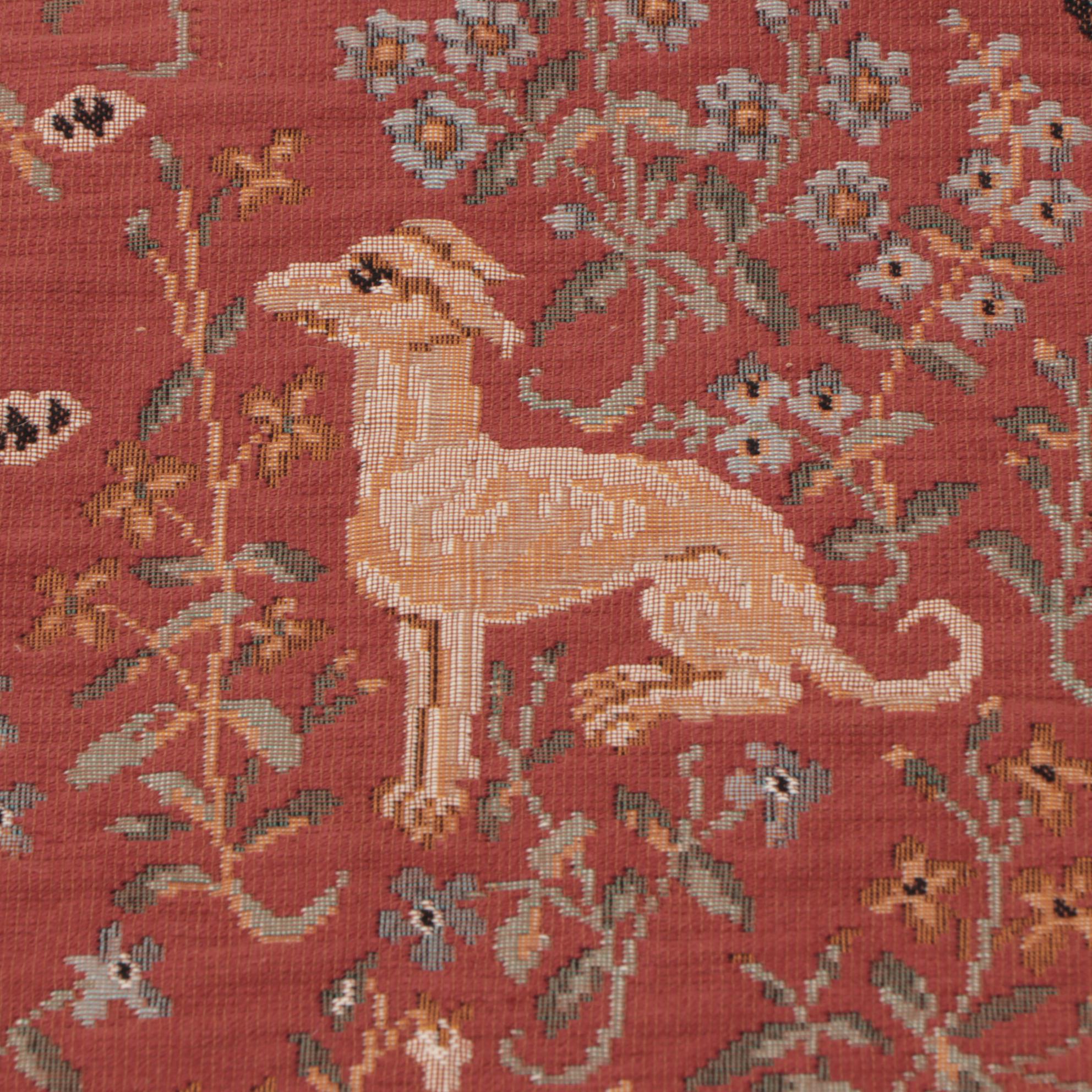 Machine Woven Tapestry after the "Lady and the Unicorn" Series "Smell"