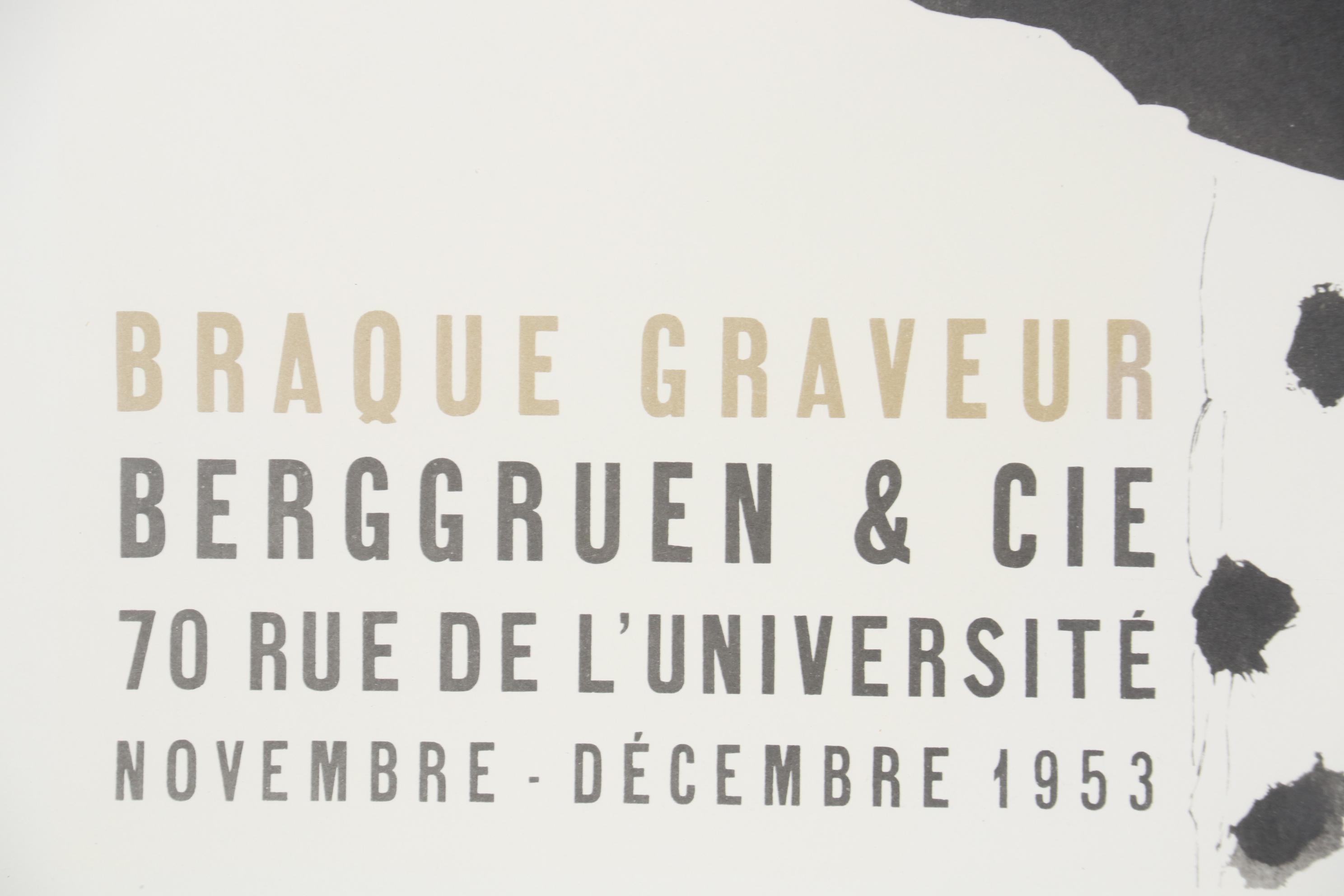 Lithograph after George Braque Exhibition Poster, Mid-20th Century