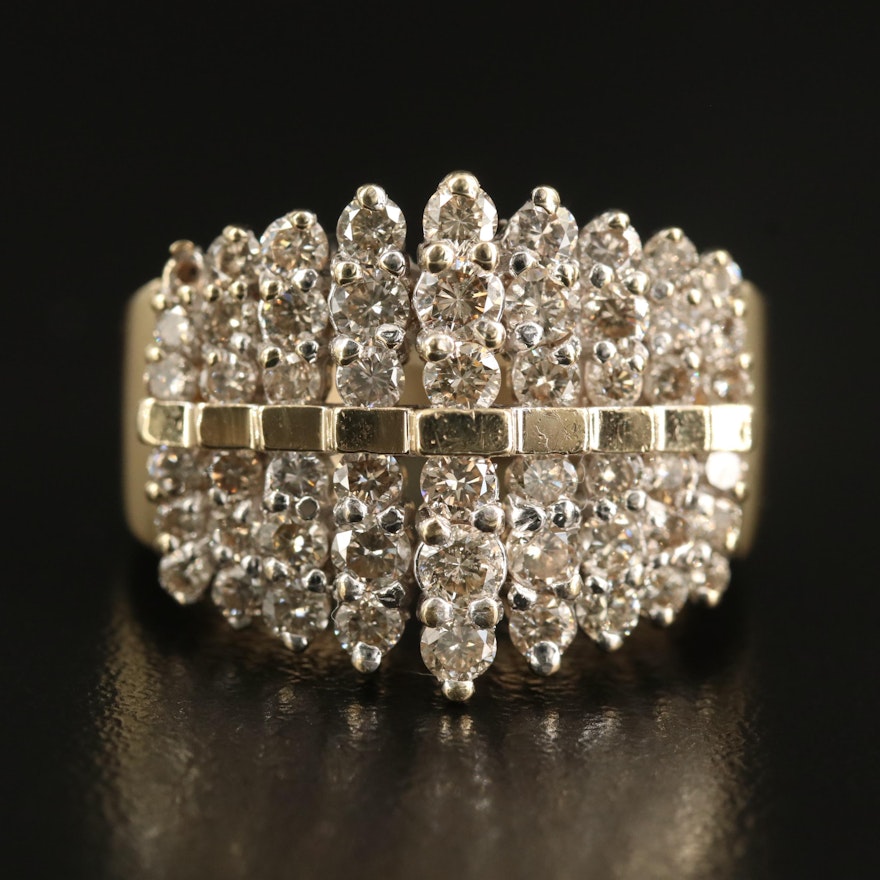 10K 2.25 CTW Diamond Step Ring