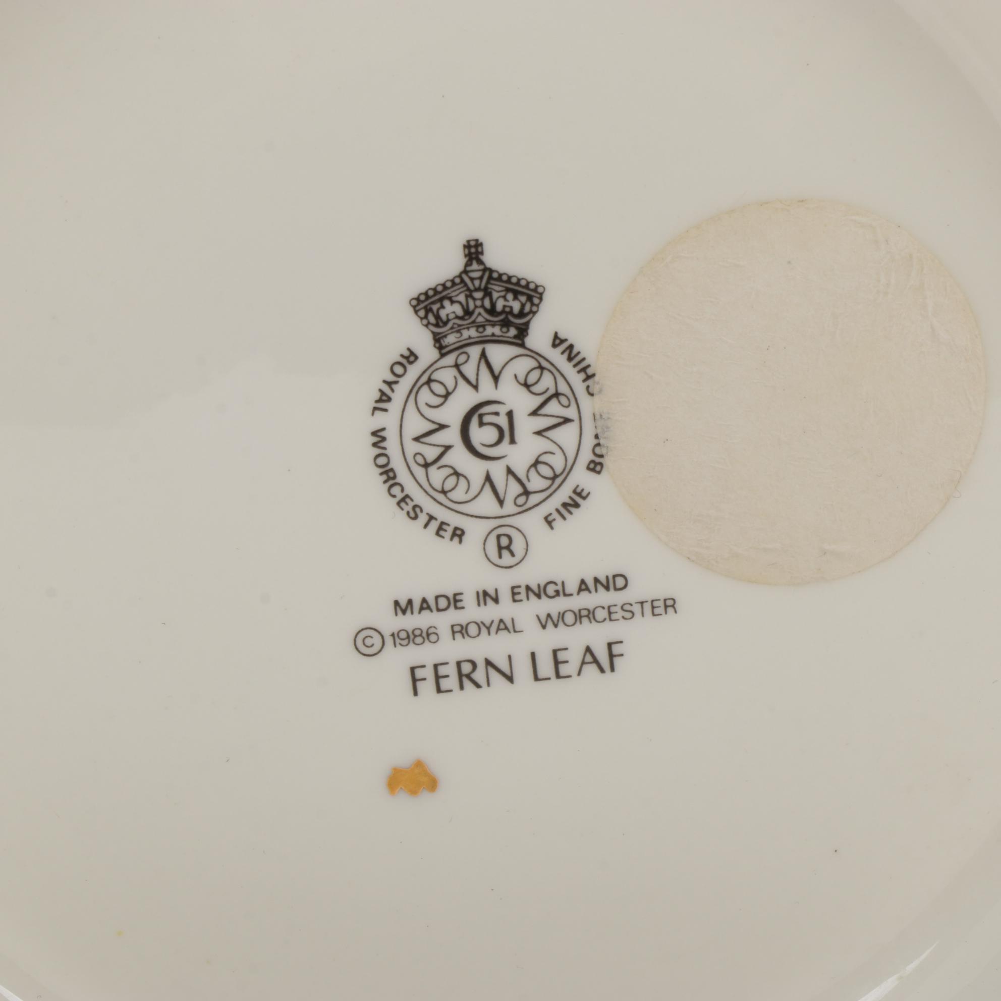 Royal Worcester "Evesham", "Fern Leaf", and Gold Encrusted Dinnerware