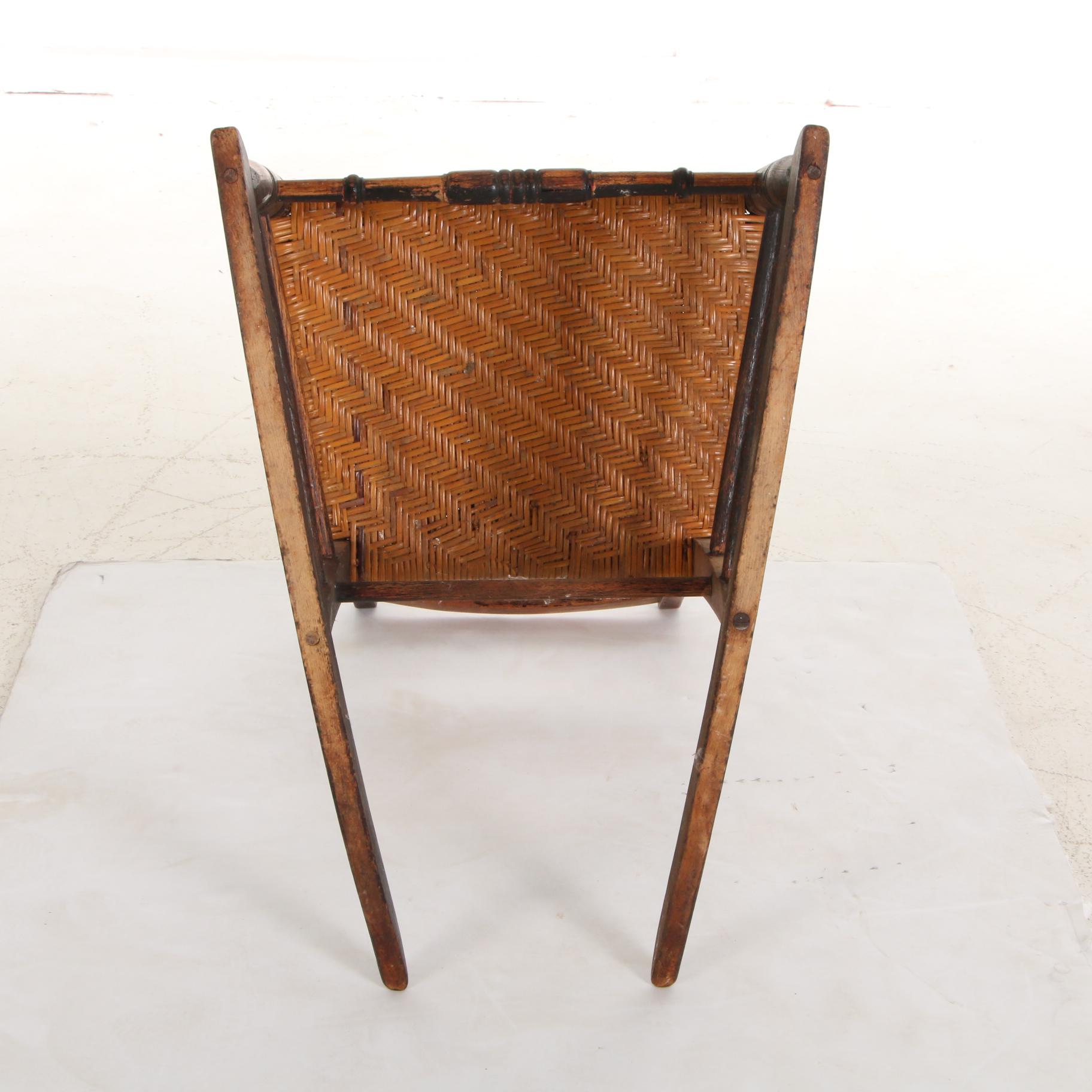 Victorian Wooden Rocking Chair with Woven Cane Seat, Early to Mid 20th Century