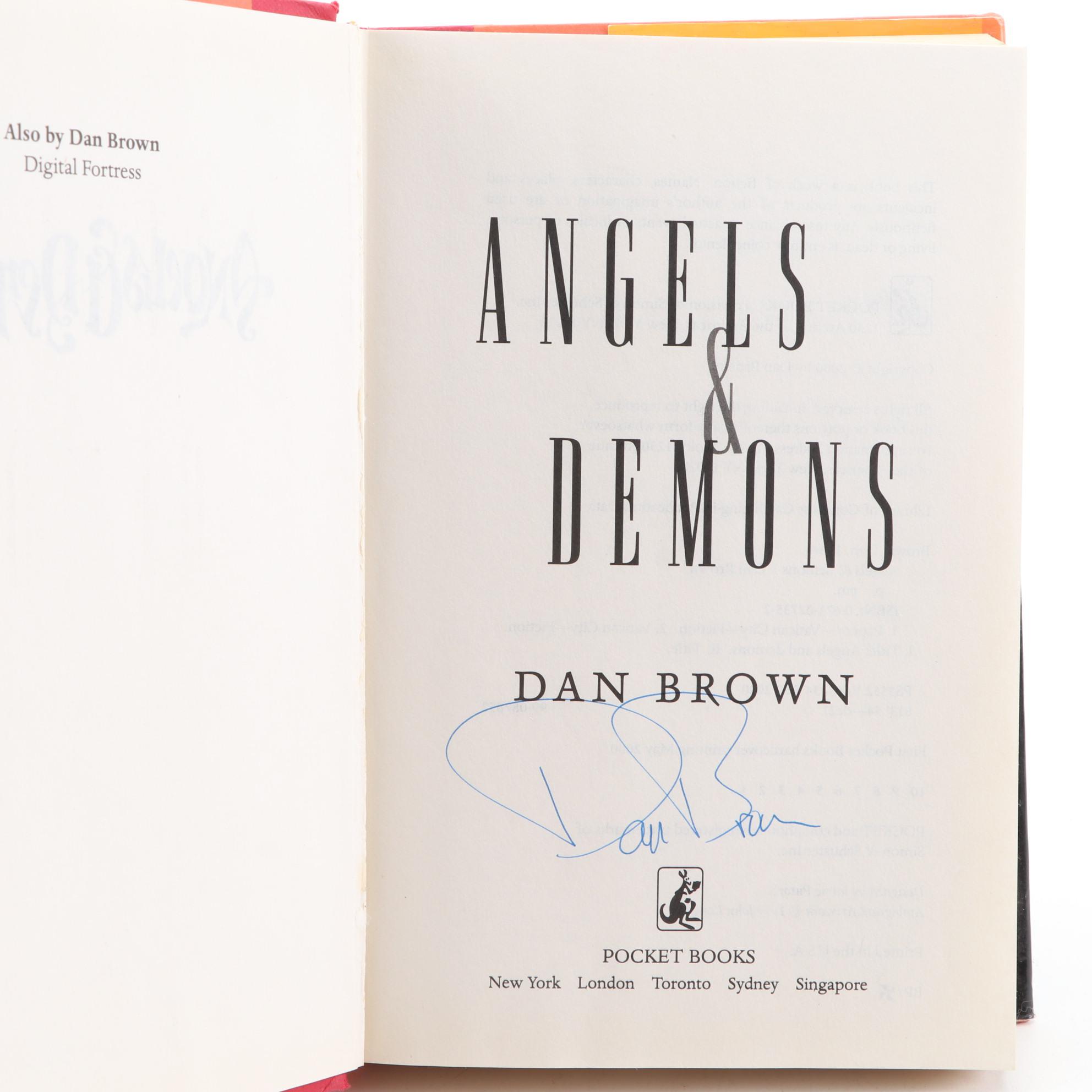 Signed First Edition "Angels and Demons" by Dan Brown, 2000