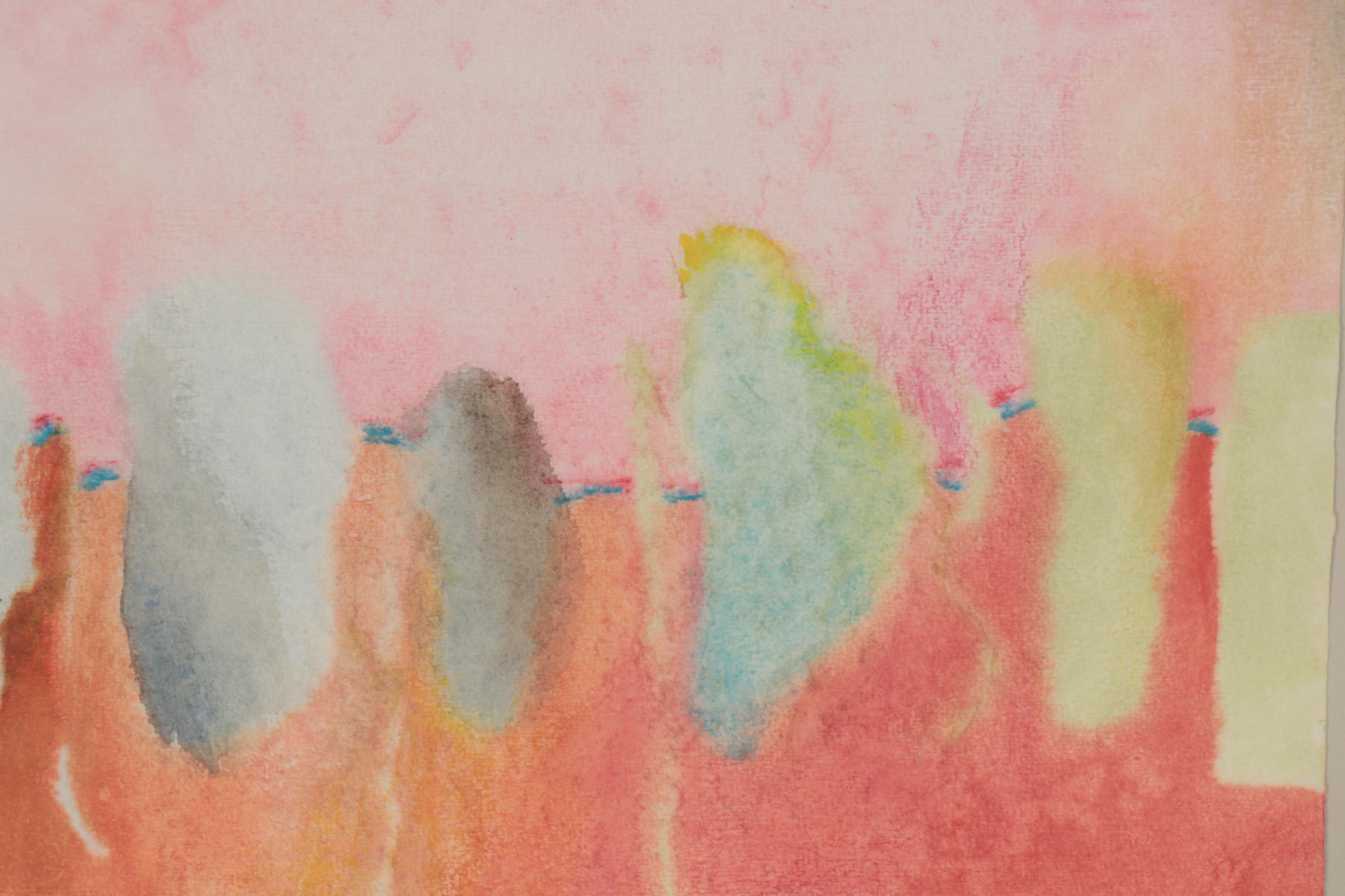 Elizabeth "Beth" Hertz Abstract Synchromy Watercolor Painting, 1980