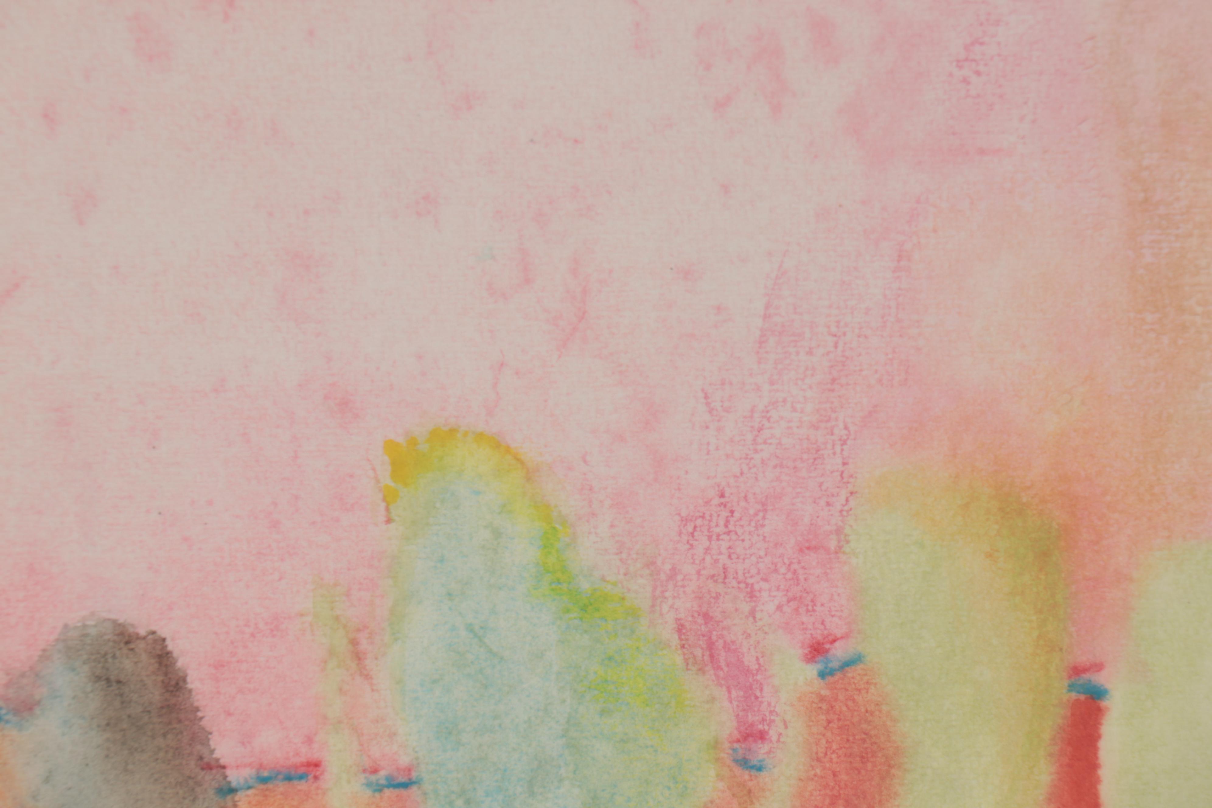 Elizabeth "Beth" Hertz Abstract Synchromy Watercolor Painting, 1980