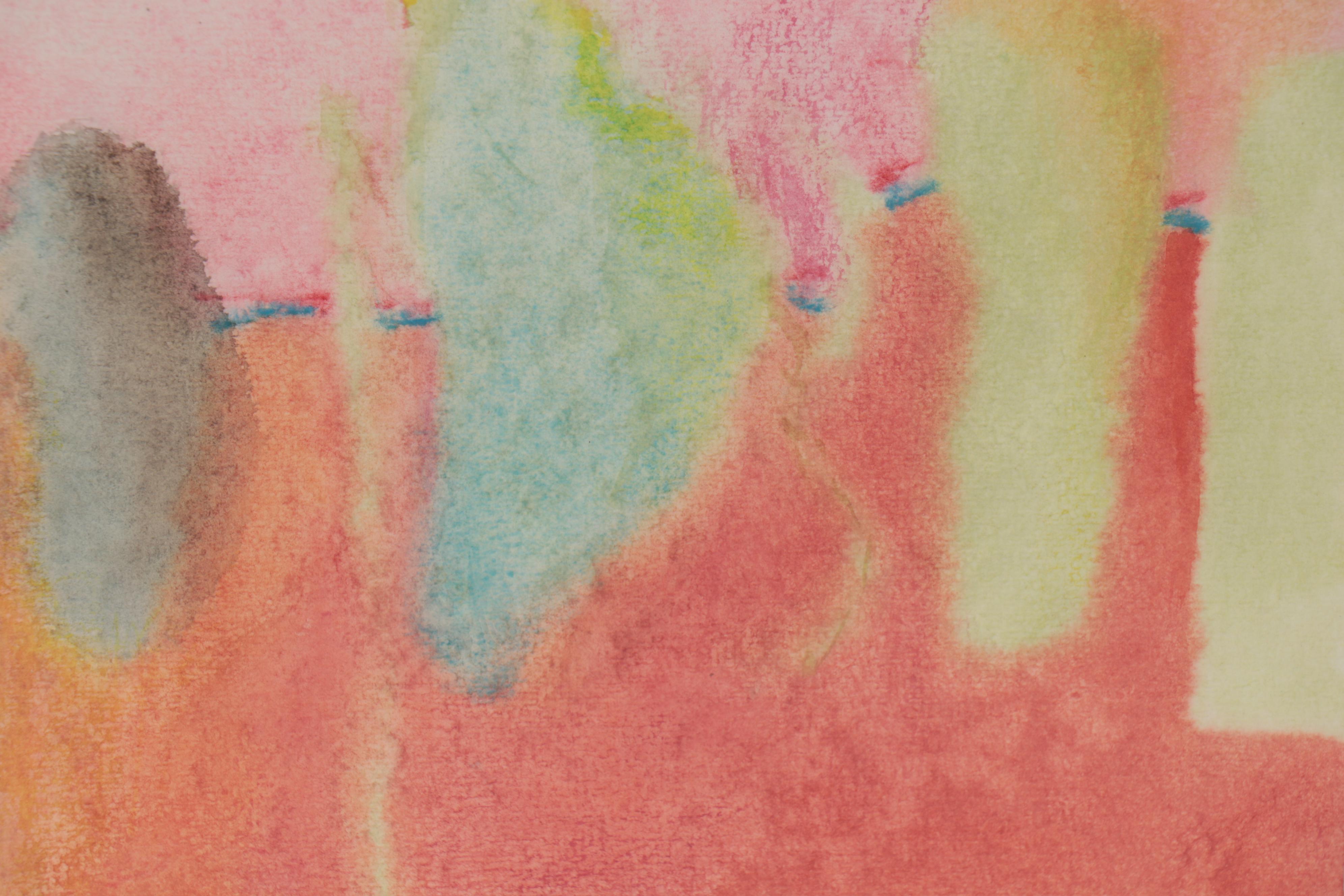 Elizabeth "Beth" Hertz Abstract Synchromy Watercolor Painting, 1980