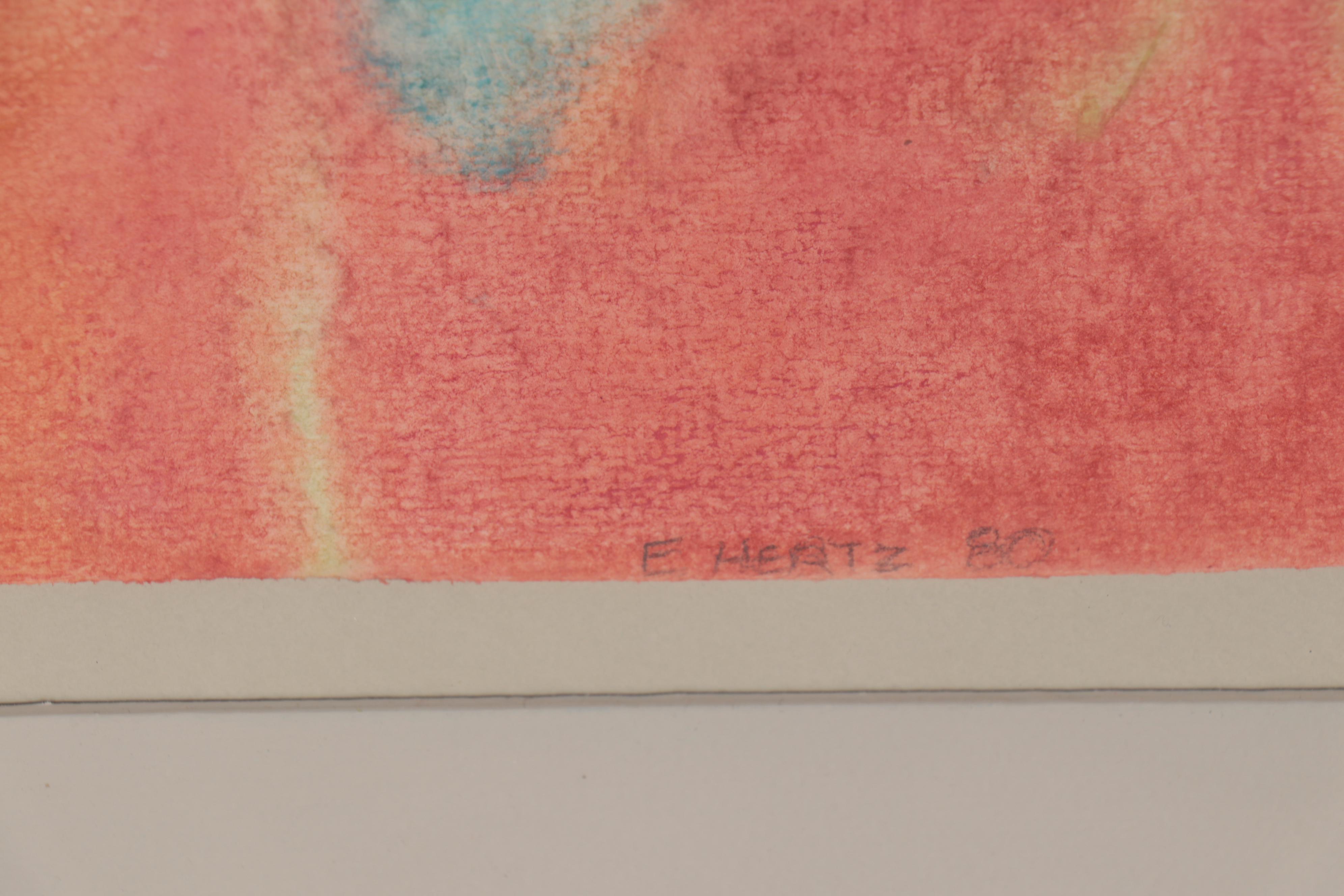 Elizabeth "Beth" Hertz Abstract Synchromy Watercolor Painting, 1980