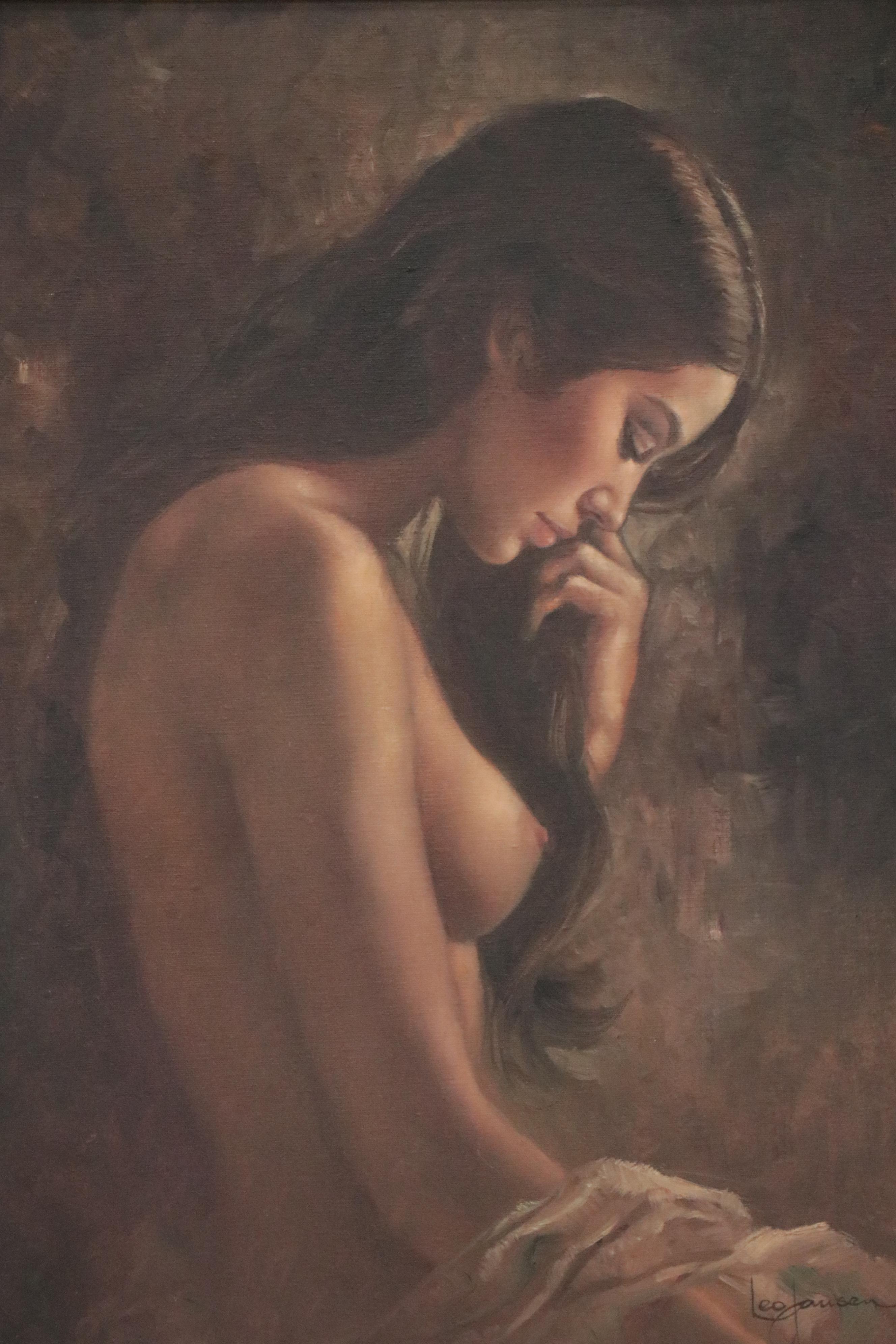 Leo Jansen Female Nude Oil Painting