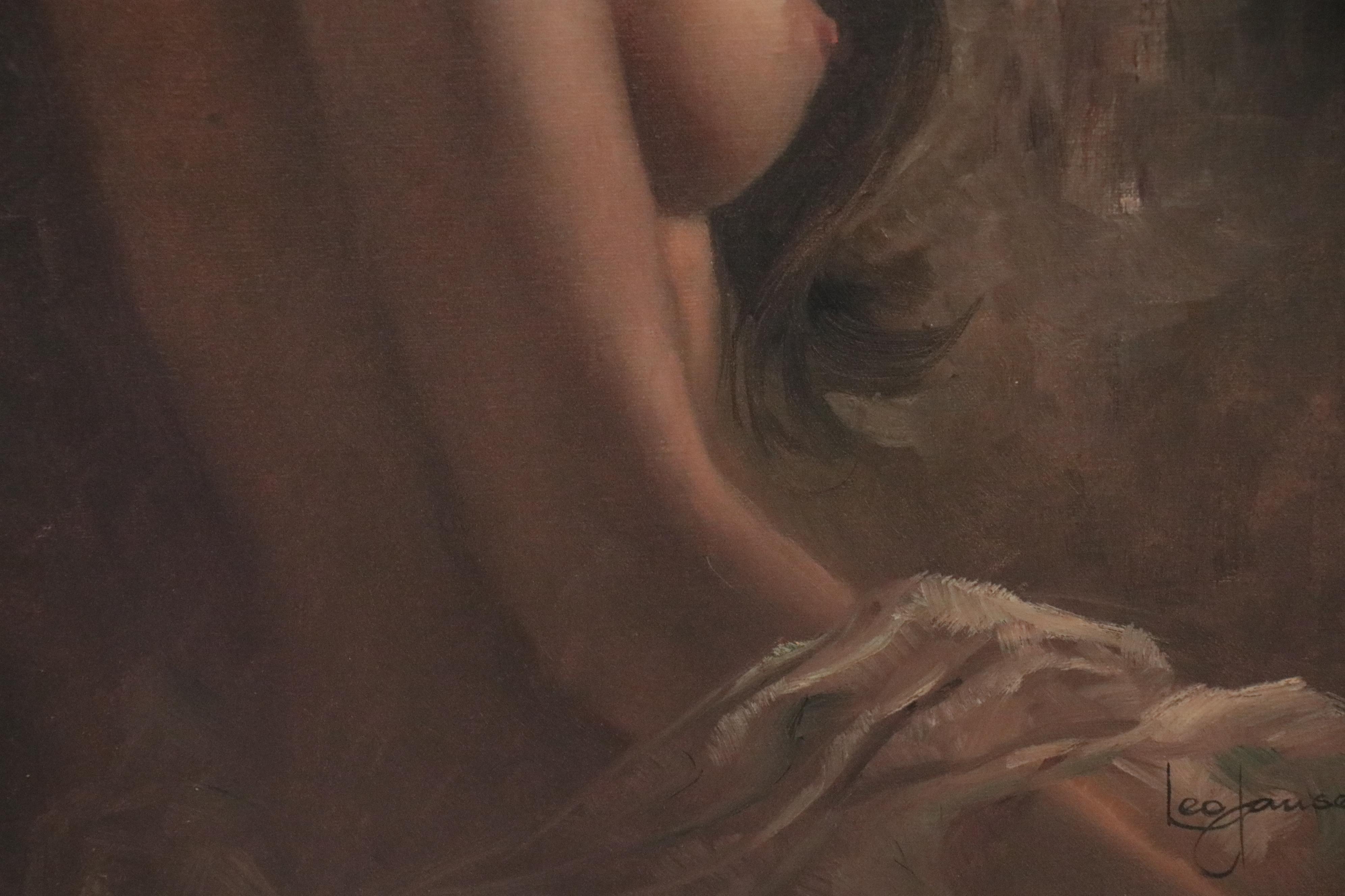 Leo Jansen Female Nude Oil Painting
