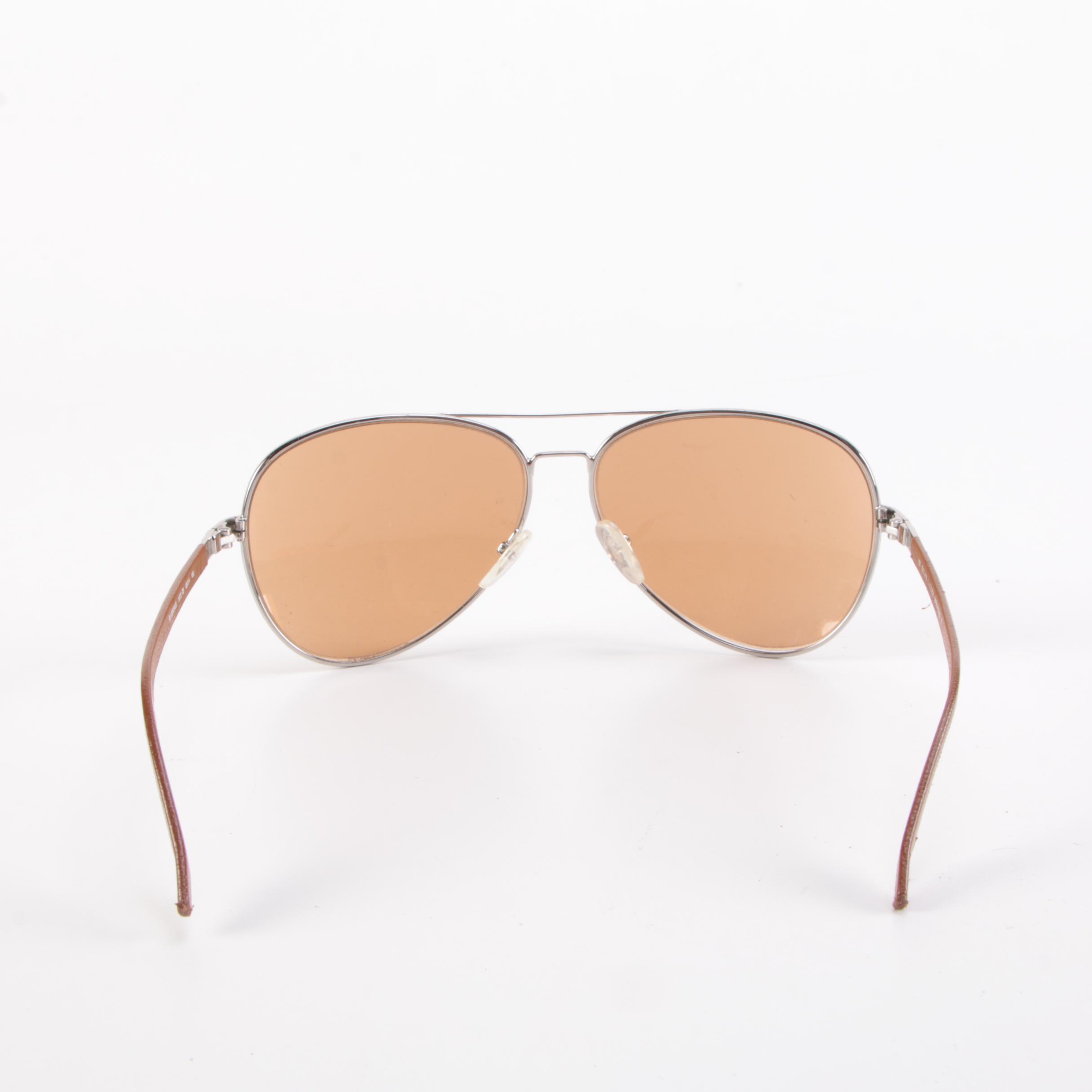 Ralph Lauren RL1524/P/US Silver Frame Aviator with Brown Solid Lenses