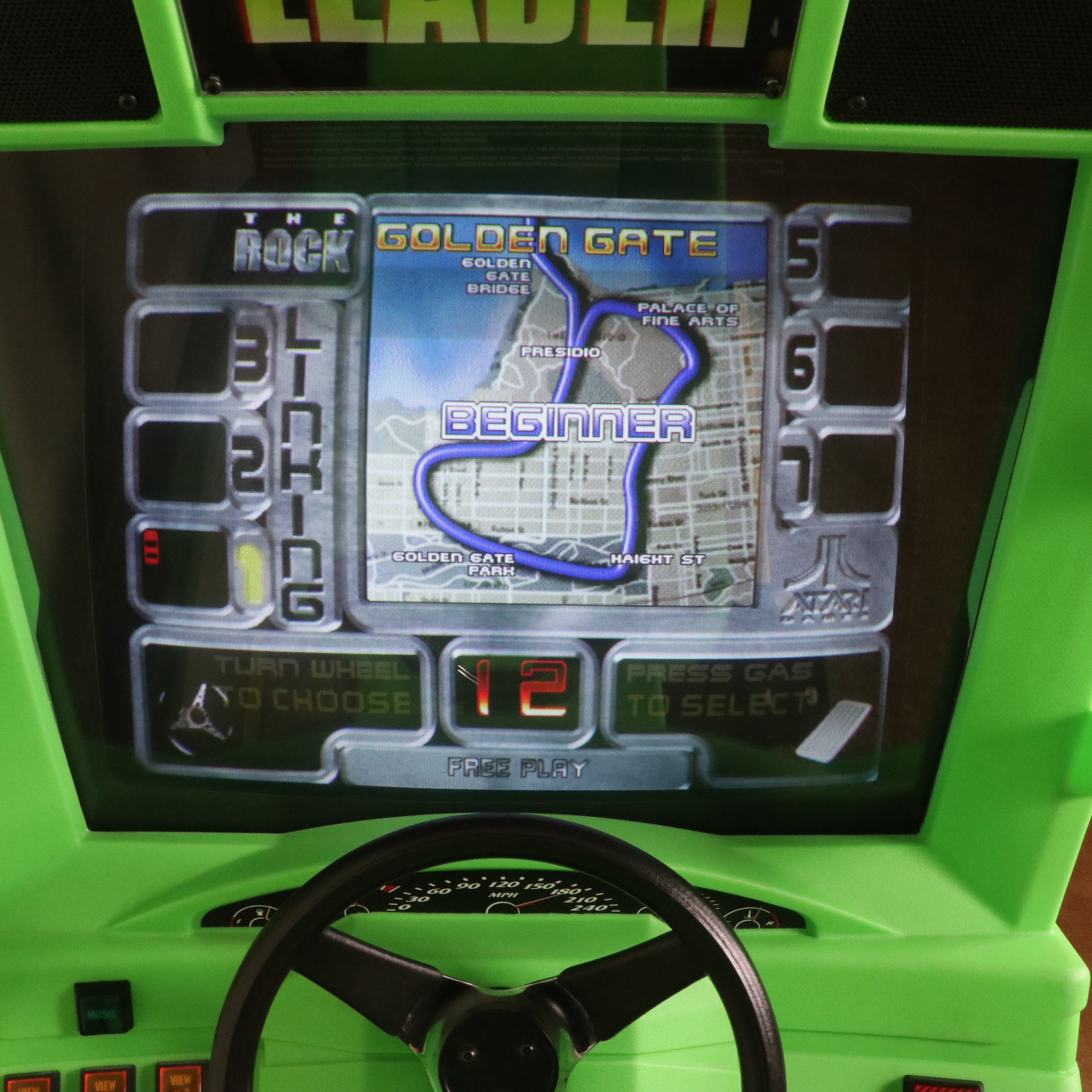 Atari San Francisco "Rush The Rock: Alcatraz Edition" Arcade Driving Game