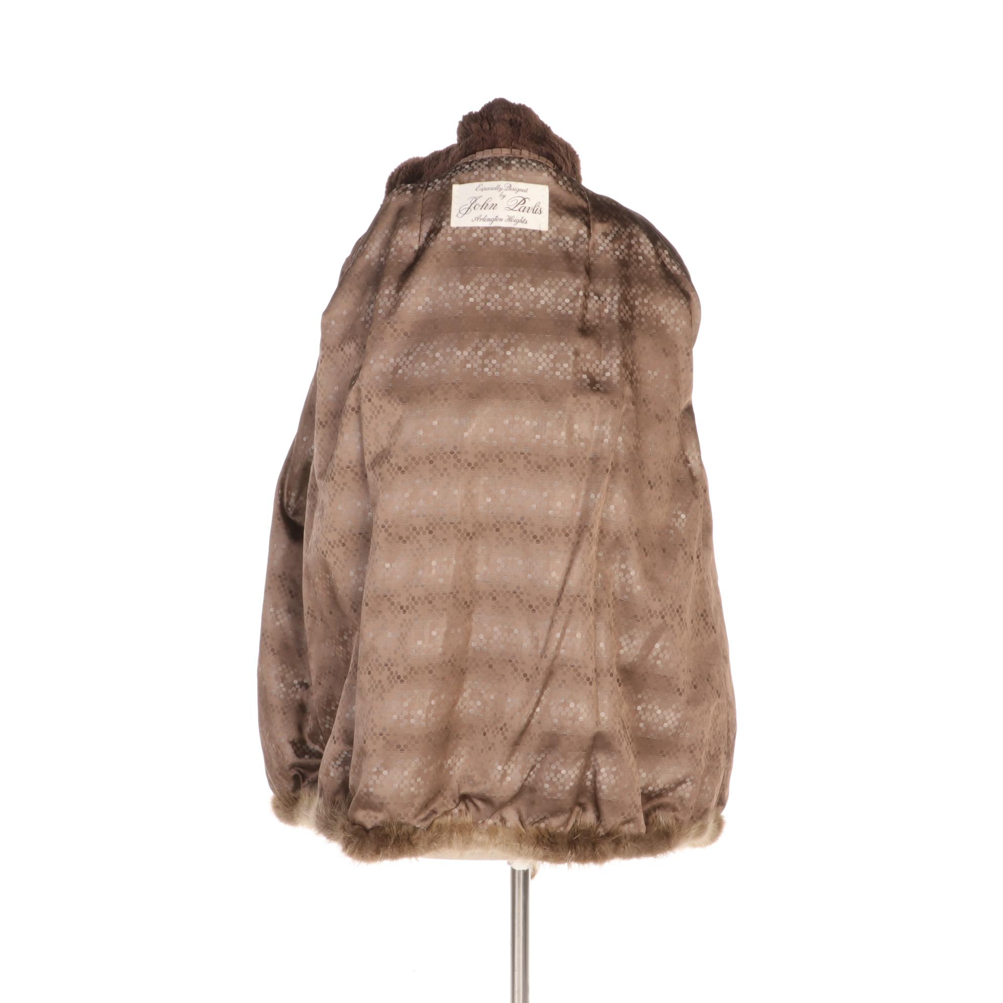Beaver Fur Jacket with Sheared Beaver Fur Trim by John Pavlis for Pavlis Furs