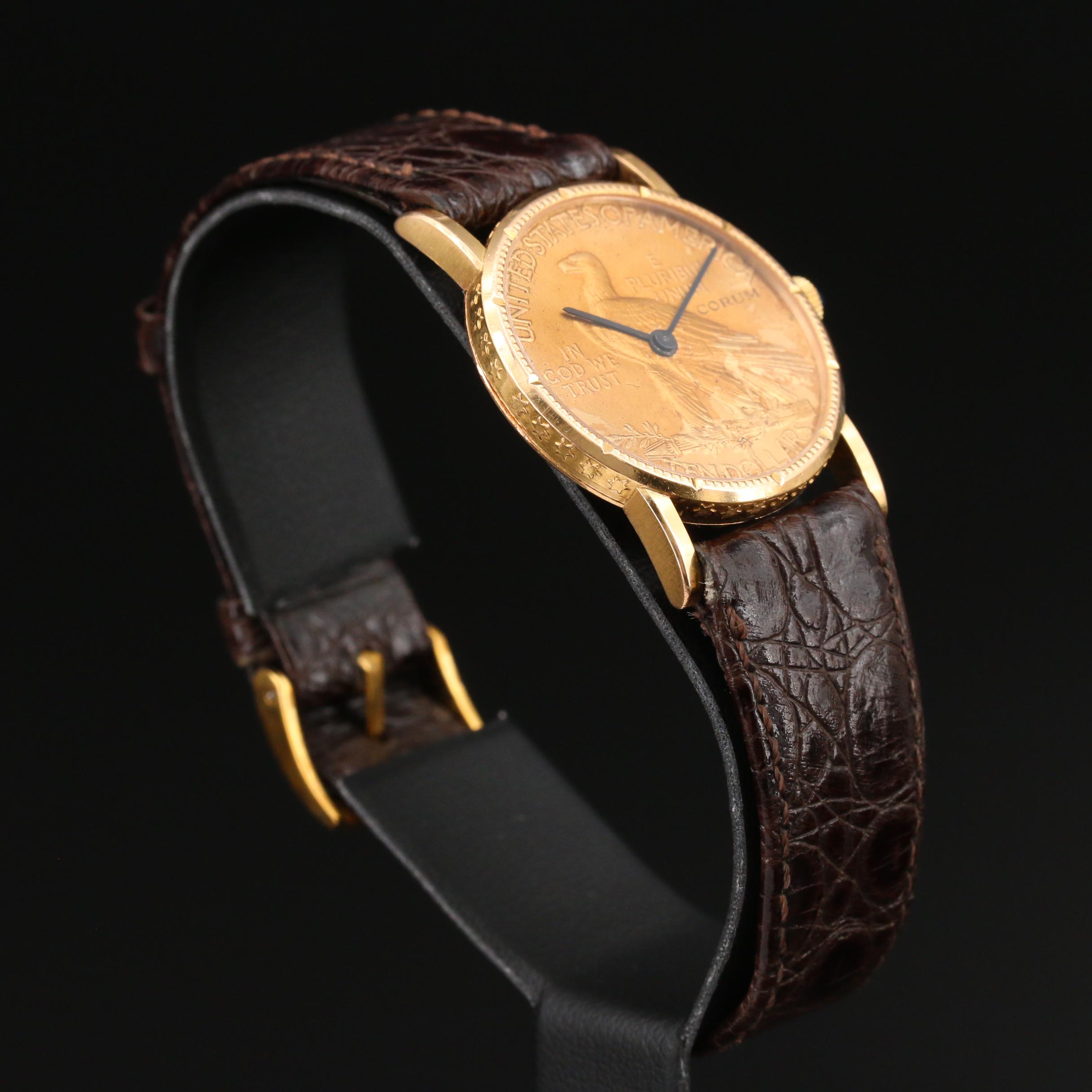 Vintage Corum 1910 $10 Indian Head Gold Eagle Coin Watch