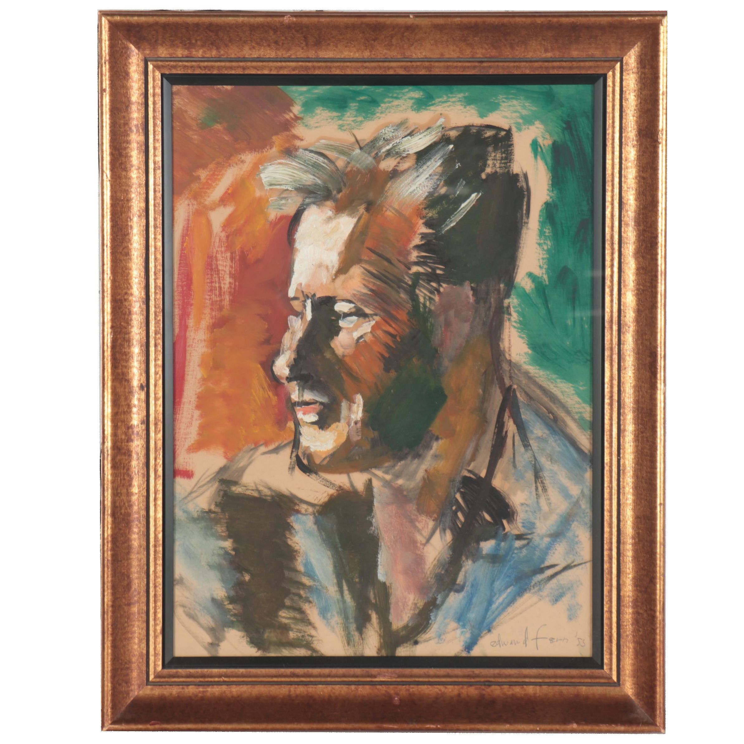 Edward Fern Portrait Oil Painting, 1953