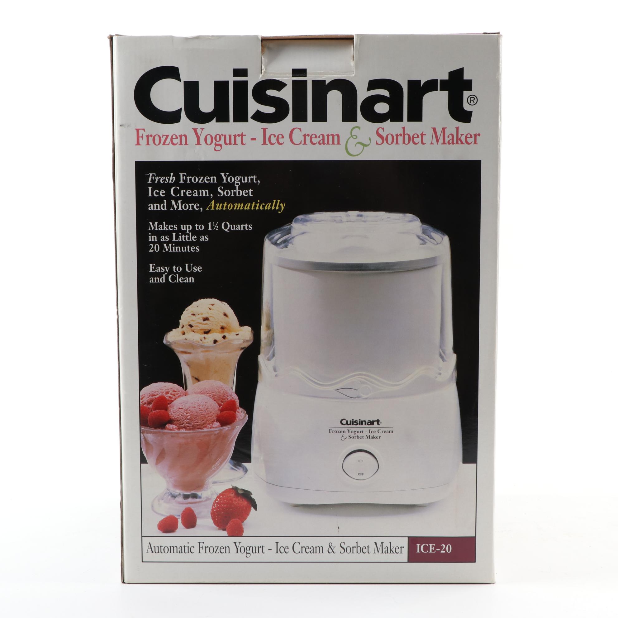 Cuisinart ICE-20 Frozen Yogurt, Ice Cream, and Sorbet Maker with Original Box