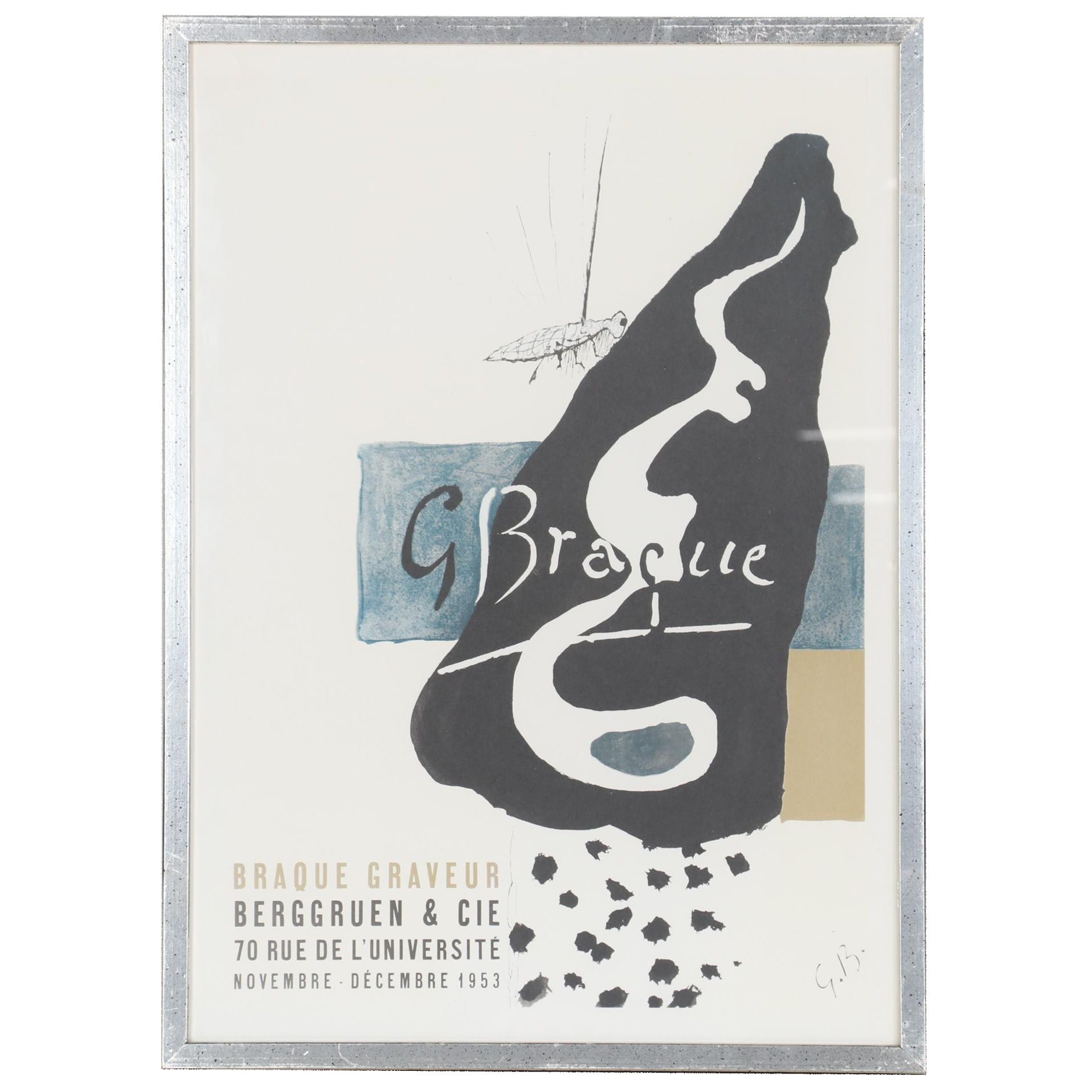 Lithograph after George Braque Exhibition Poster, Mid-20th Century