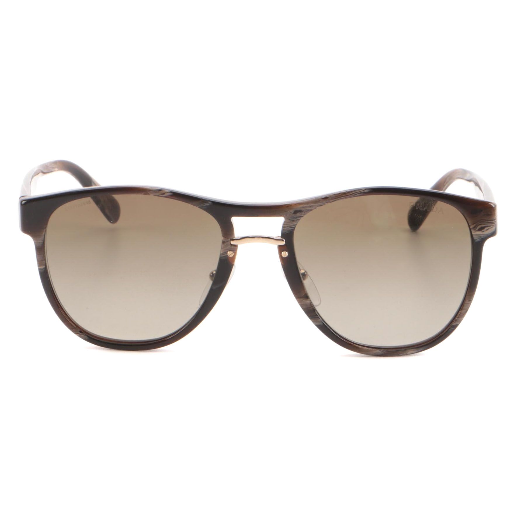 Prada SPR09U Brown Marble Pilot Sunglasses