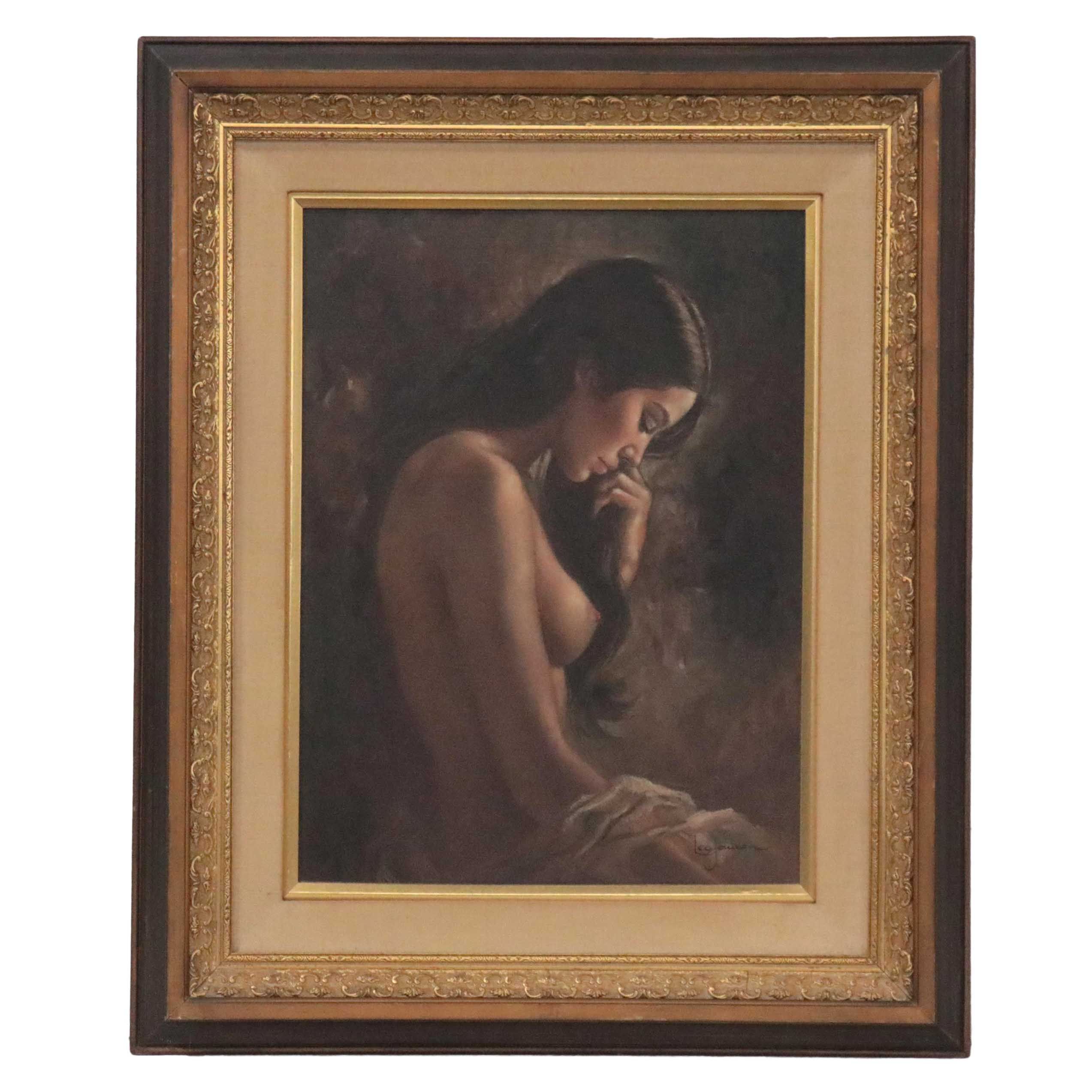 Leo Jansen Female Nude Oil Painting