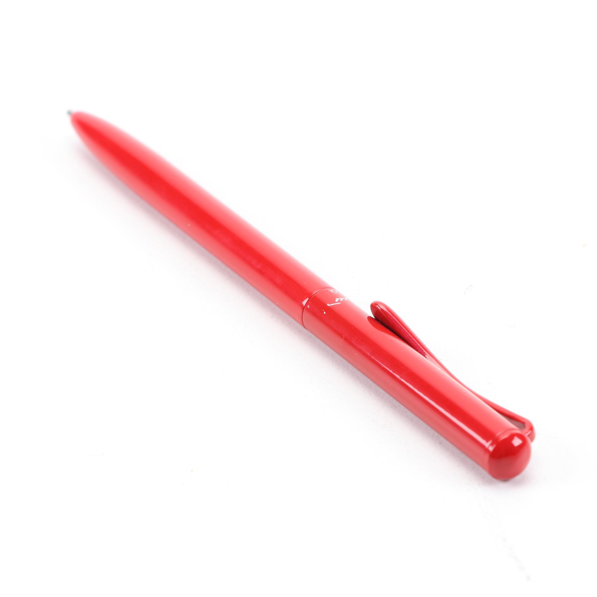 Elsa Peretti for Tiffany & Co. Red Lacquer Retractable Pen with Cloth Bag