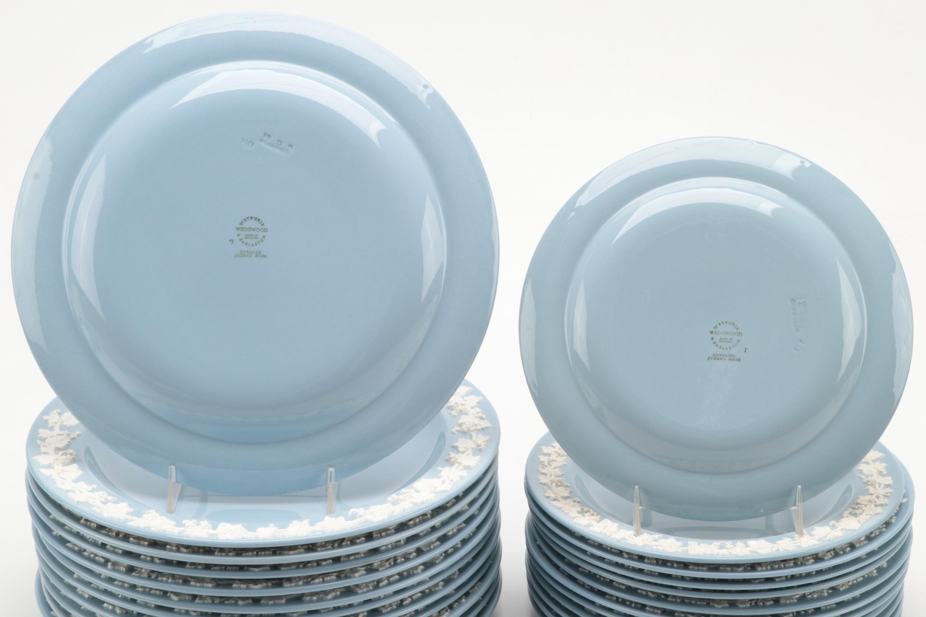 Wedgwood Etruria and Baralston Cream on Lavender Queensware Dinnerware