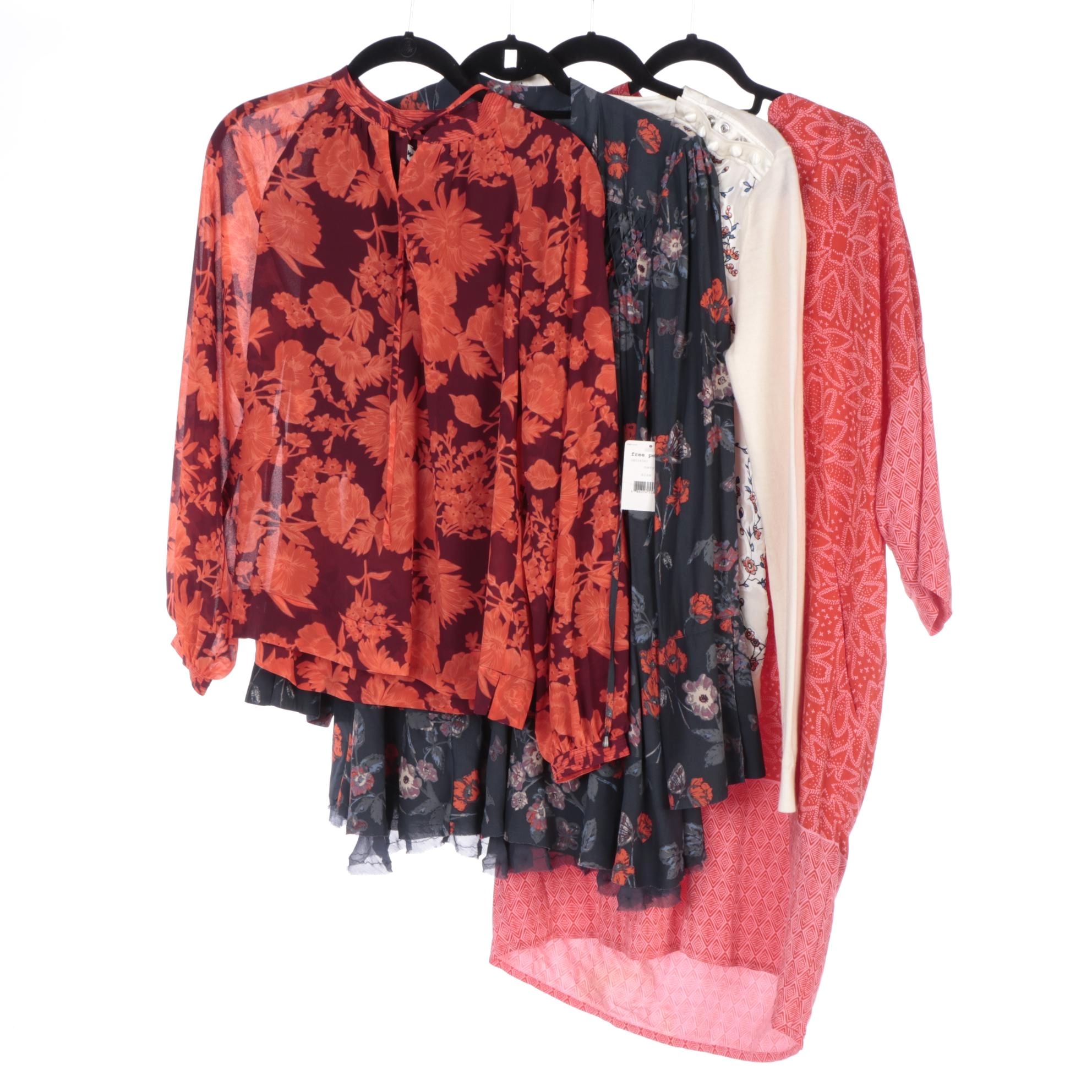 Tory Burch Sweater, Free People Smocked Dress with Whistles Blouse and Dress