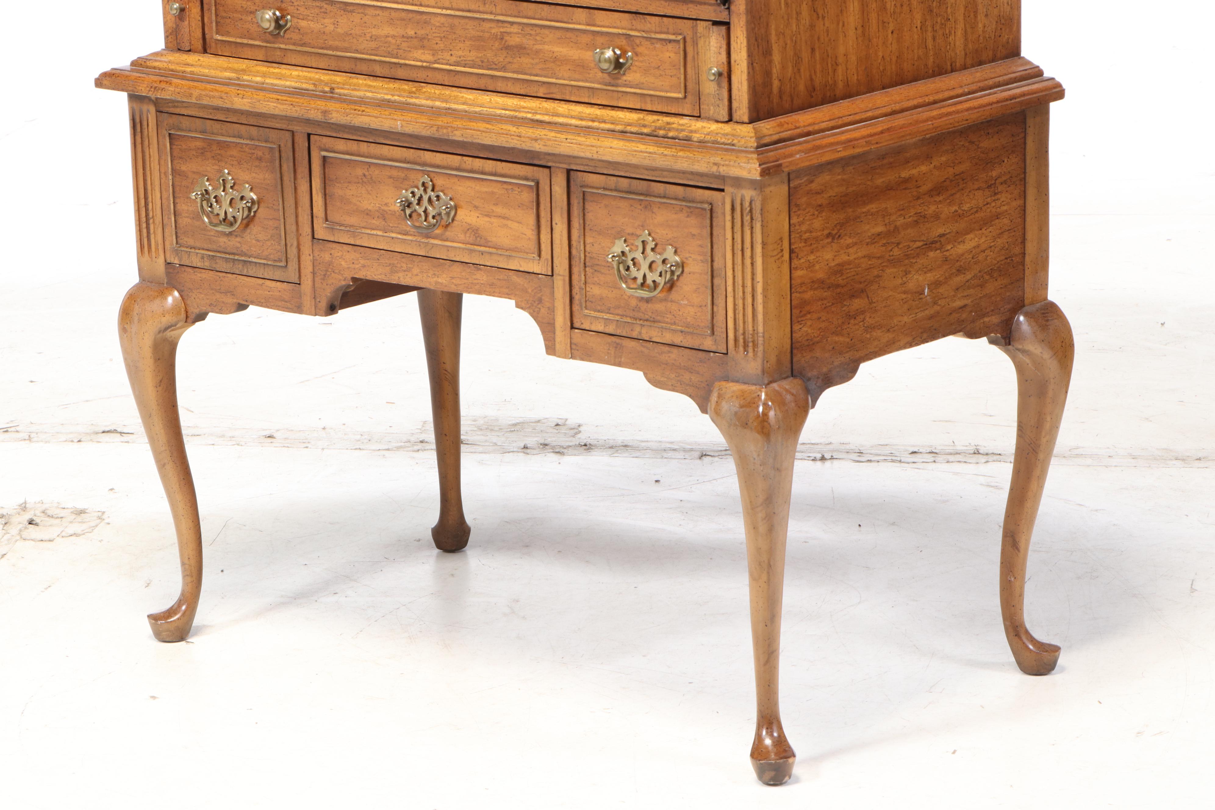 Dixie "Sheffield Manor" Queen Anne Style Secretary Desk, Late 20th Century