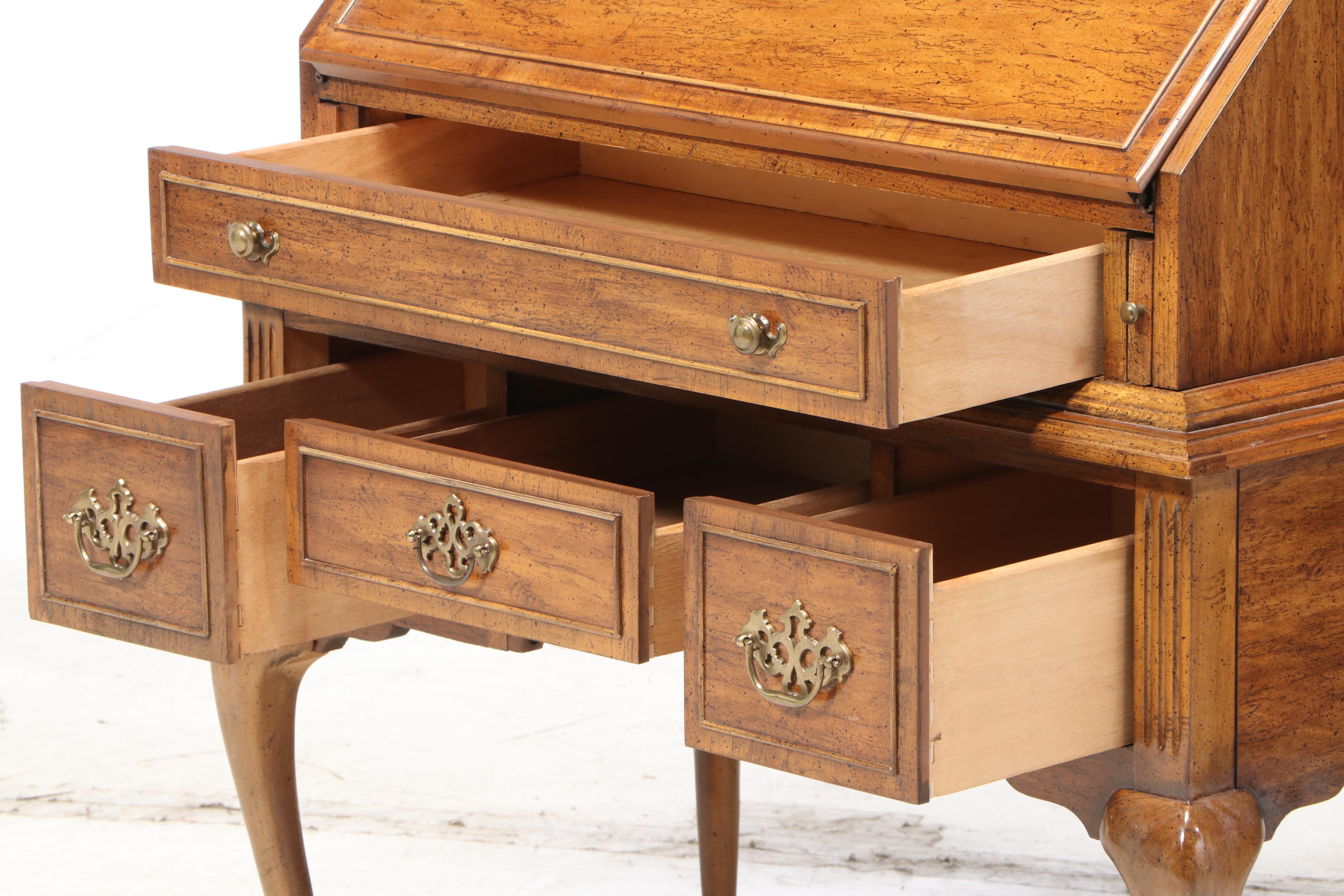 Dixie "Sheffield Manor" Queen Anne Style Secretary Desk, Late 20th Century