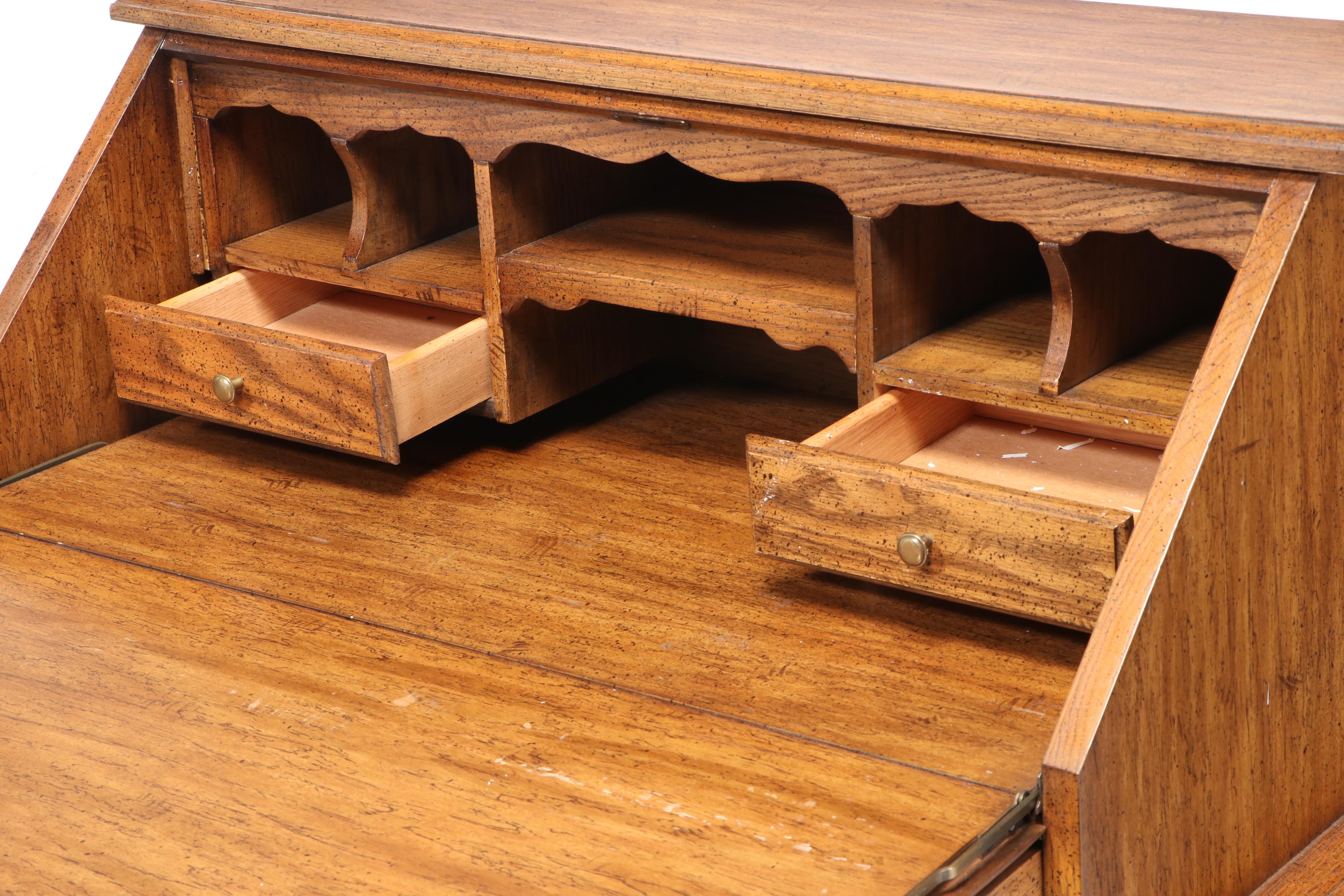 Dixie "Sheffield Manor" Queen Anne Style Secretary Desk, Late 20th Century