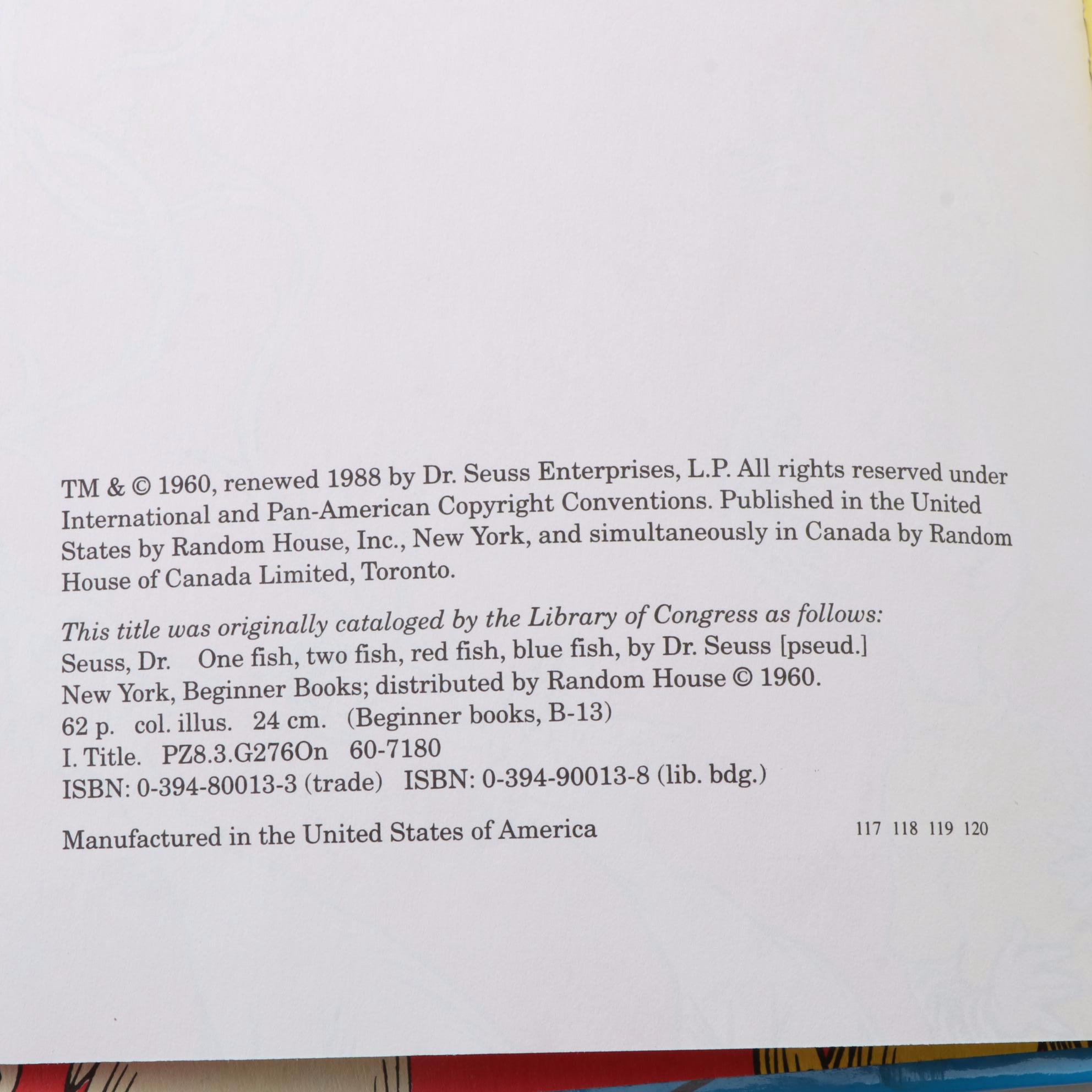 Dr. Seuss/Theo. LeSieg Children's Reading Books, Including Book Club Editions